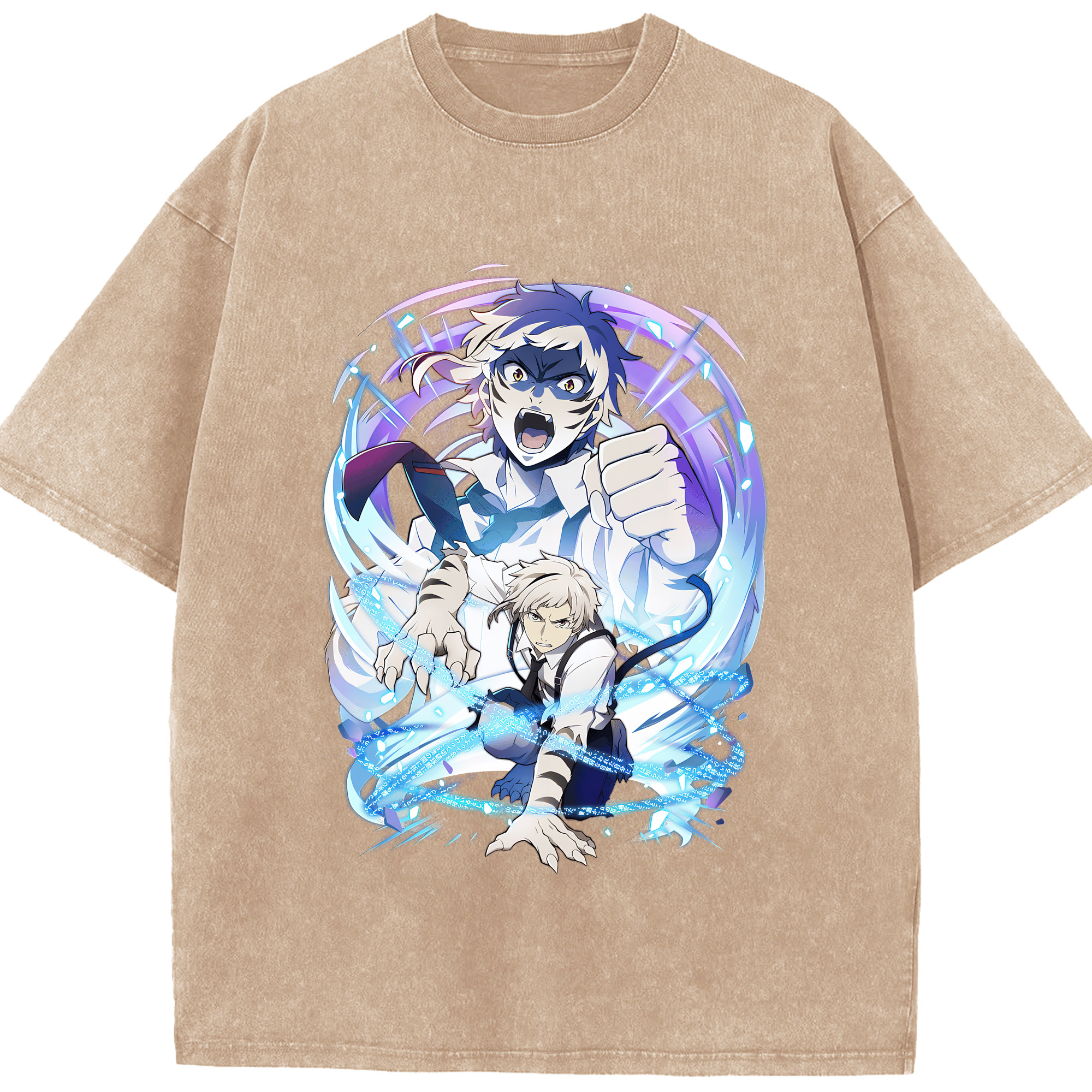 （画像用） 文豪ストレイドッグス Bungo Stray Dogs 綿100% ヴィンテージ風 半袖Tシャツ（フロントプリント）