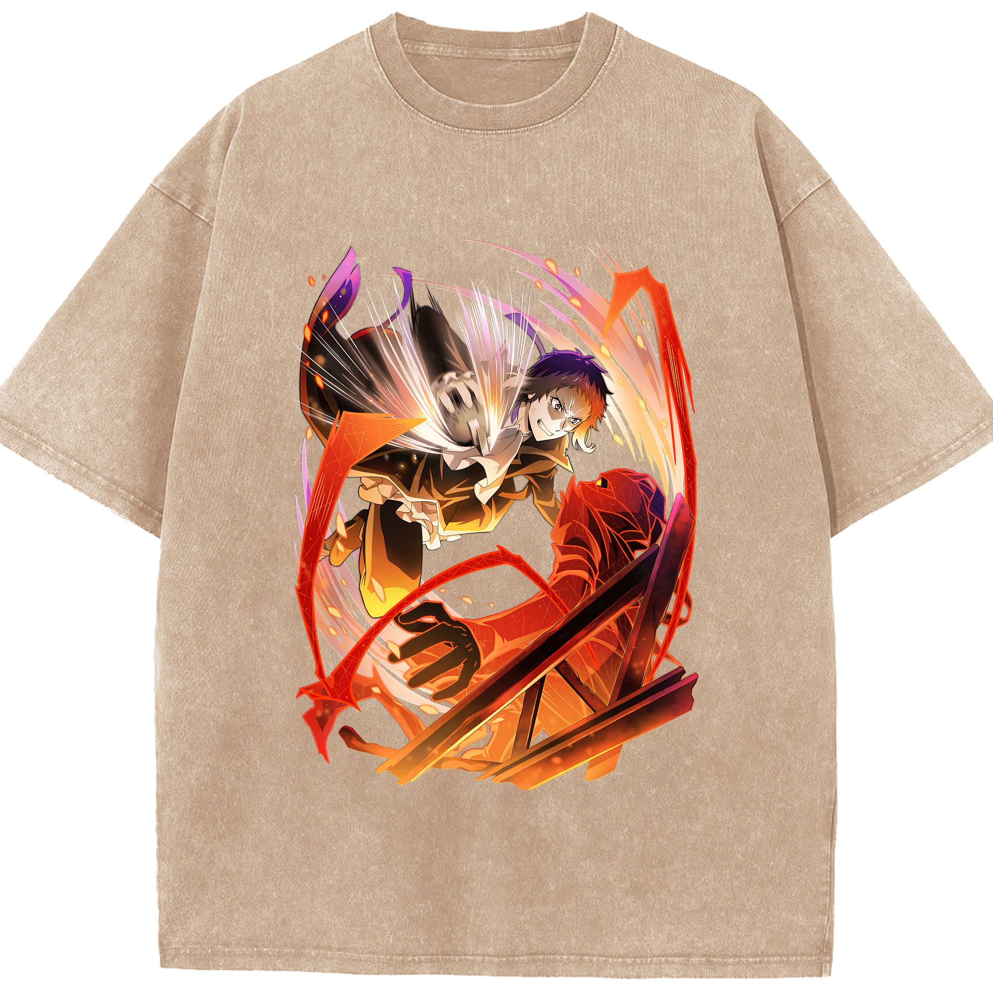 （画像用） 文豪ストレイドッグス Bungo Stray Dogs 綿100% ヴィンテージ風 半袖Tシャツ（フロントプリント）