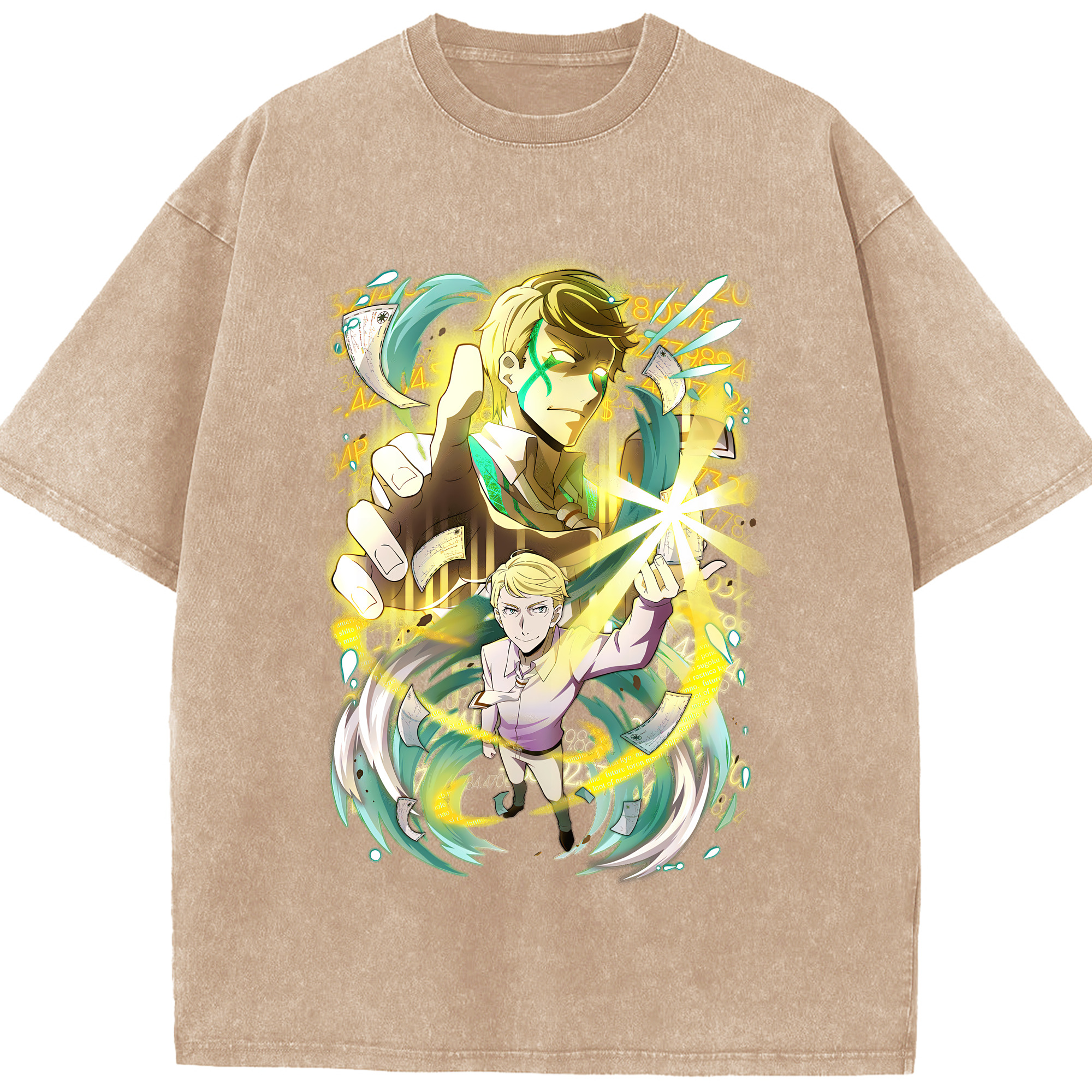 （画像用） 文豪ストレイドッグス Bungo Stray Dogs 綿100% ヴィンテージ風 半袖Tシャツ（フロントプリント）