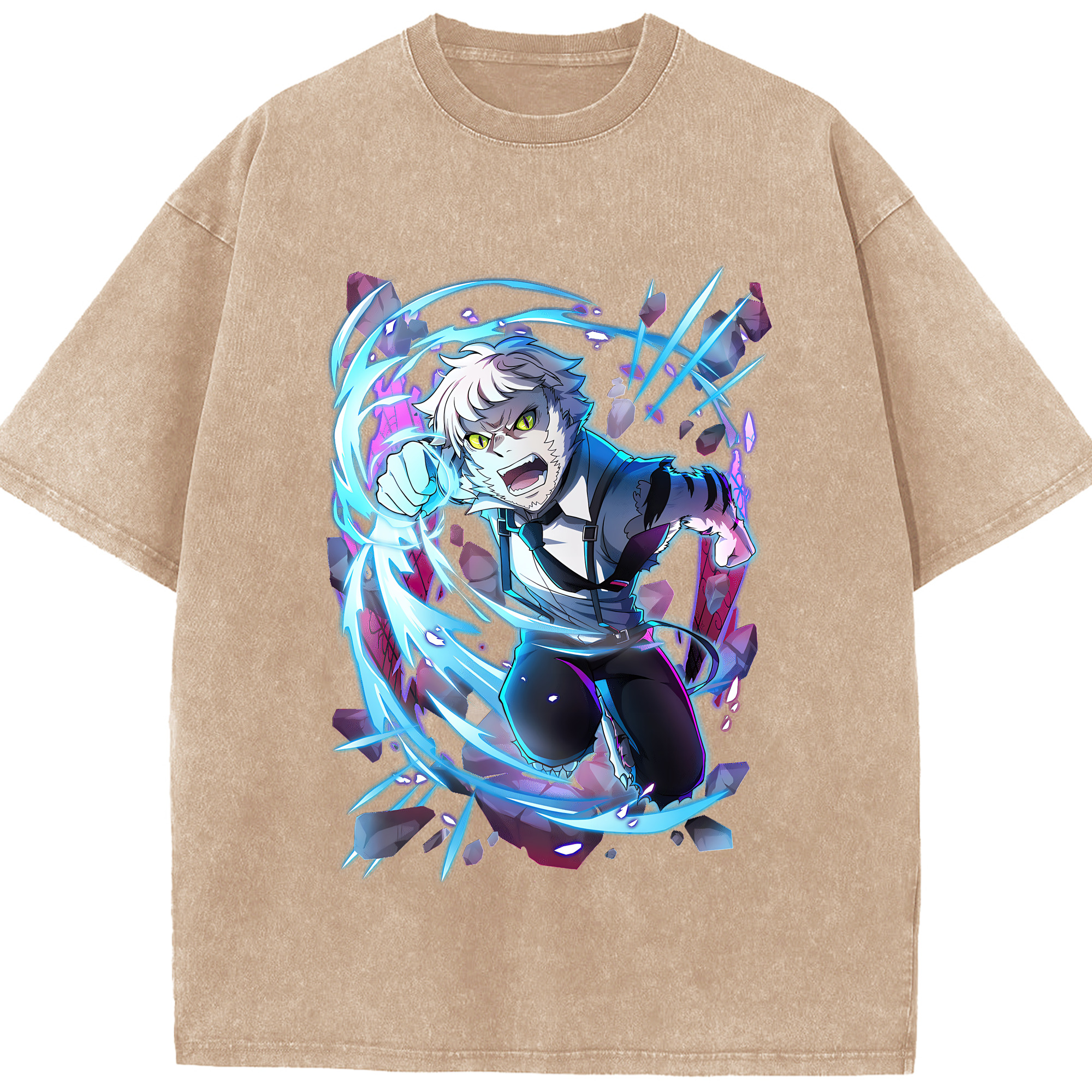 （画像用） 文豪ストレイドッグス Bungo Stray Dogs 綿100% ヴィンテージ風 半袖Tシャツ（フロントプリント）