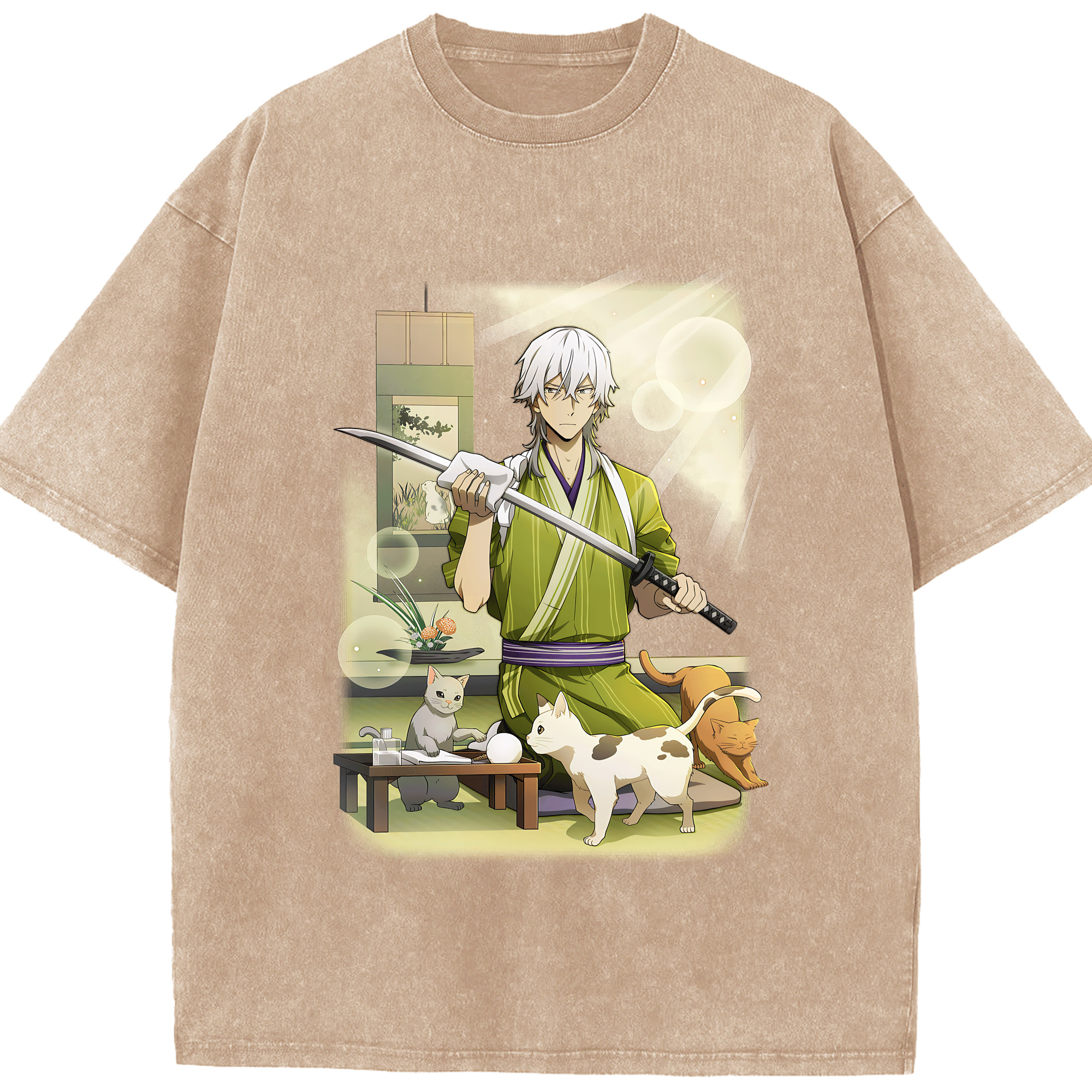 （画像用） 文豪ストレイドッグス Bungo Stray Dogs 綿100% ヴィンテージ風 半袖Tシャツ（フロントプリント）