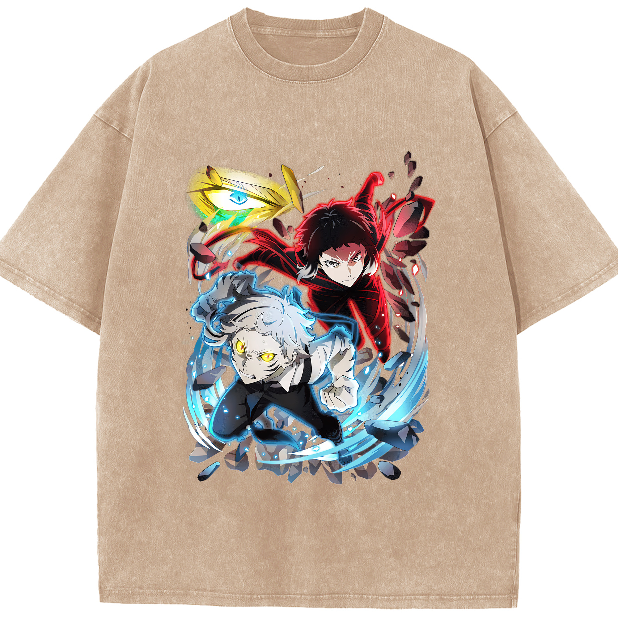 （画像用） 文豪ストレイドッグス Bungo Stray Dogs 綿100% ヴィンテージ風 半袖Tシャツ（フロントプリント）