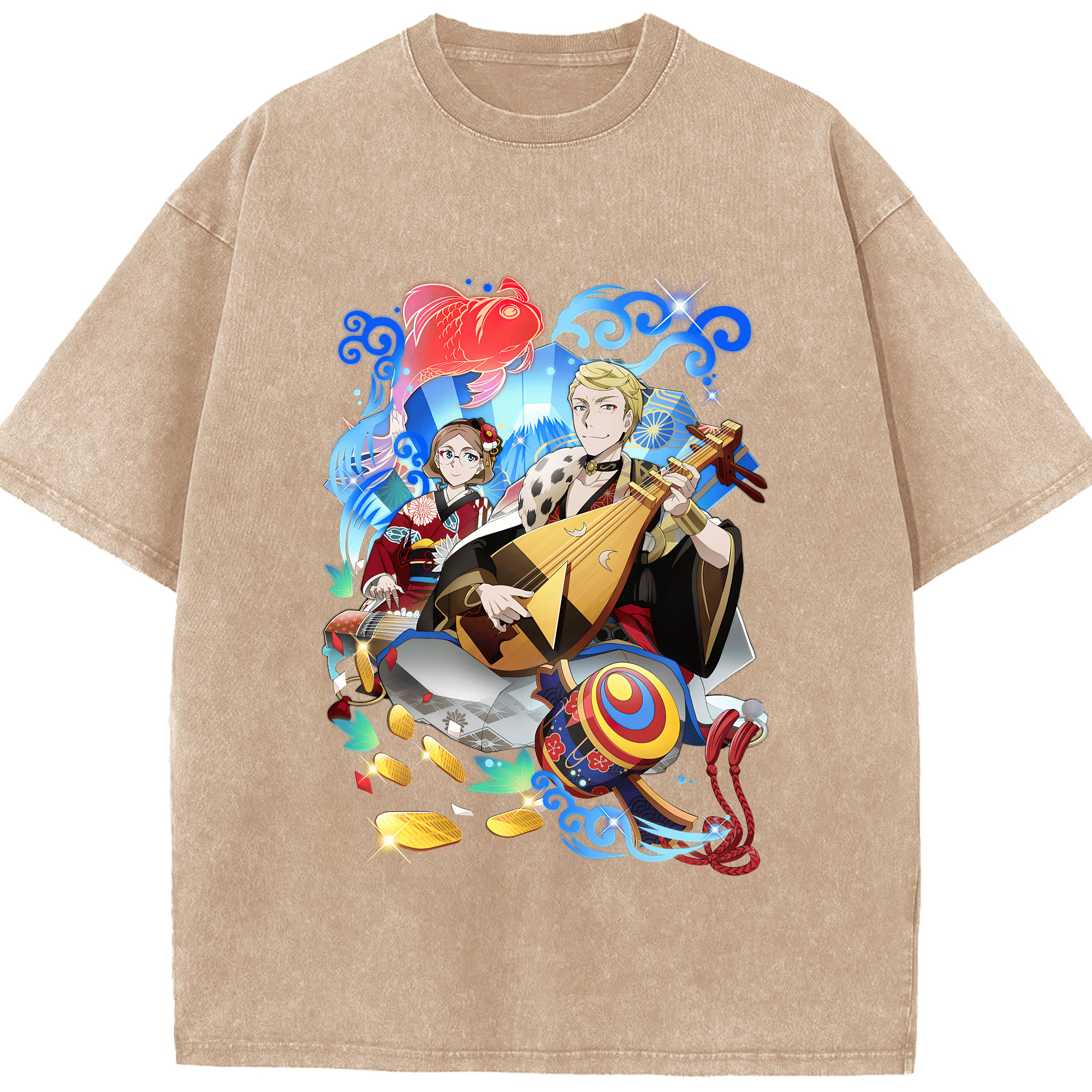 （画像用） 文豪ストレイドッグス Bungo Stray Dogs 綿100% ヴィンテージ風 半袖Tシャツ（フロントプリント）