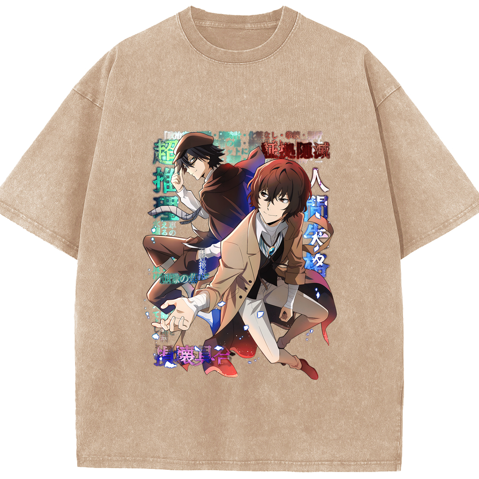 （画像用） 文豪ストレイドッグス Bungo Stray Dogs 綿100% ヴィンテージ風 半袖Tシャツ（フロントプリント）