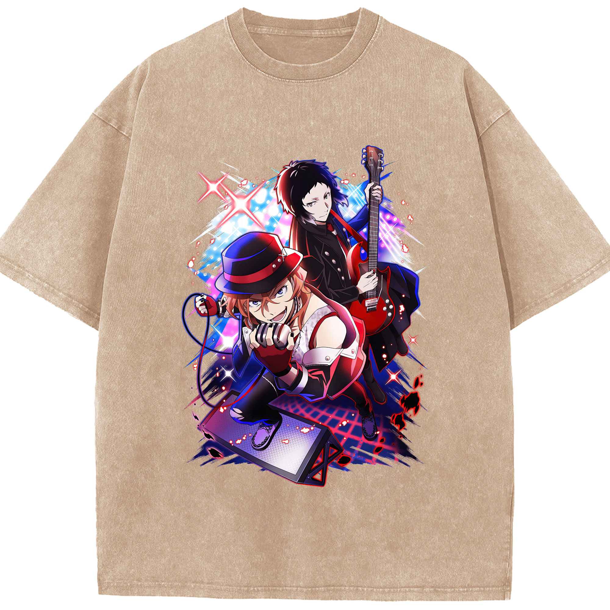 （画像用） 文豪ストレイドッグス Bungo Stray Dogs 綿100% ヴィンテージ風 半袖Tシャツ（フロントプリント）