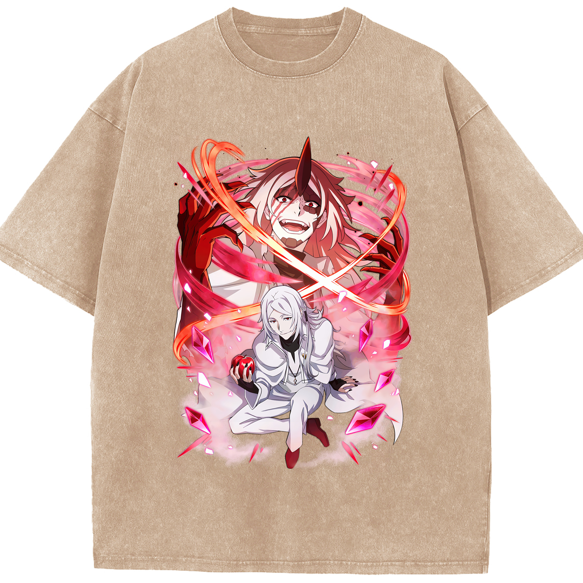 （画像用） 文豪ストレイドッグス Bungo Stray Dogs 綿100% ヴィンテージ風 半袖Tシャツ（フロントプリント）