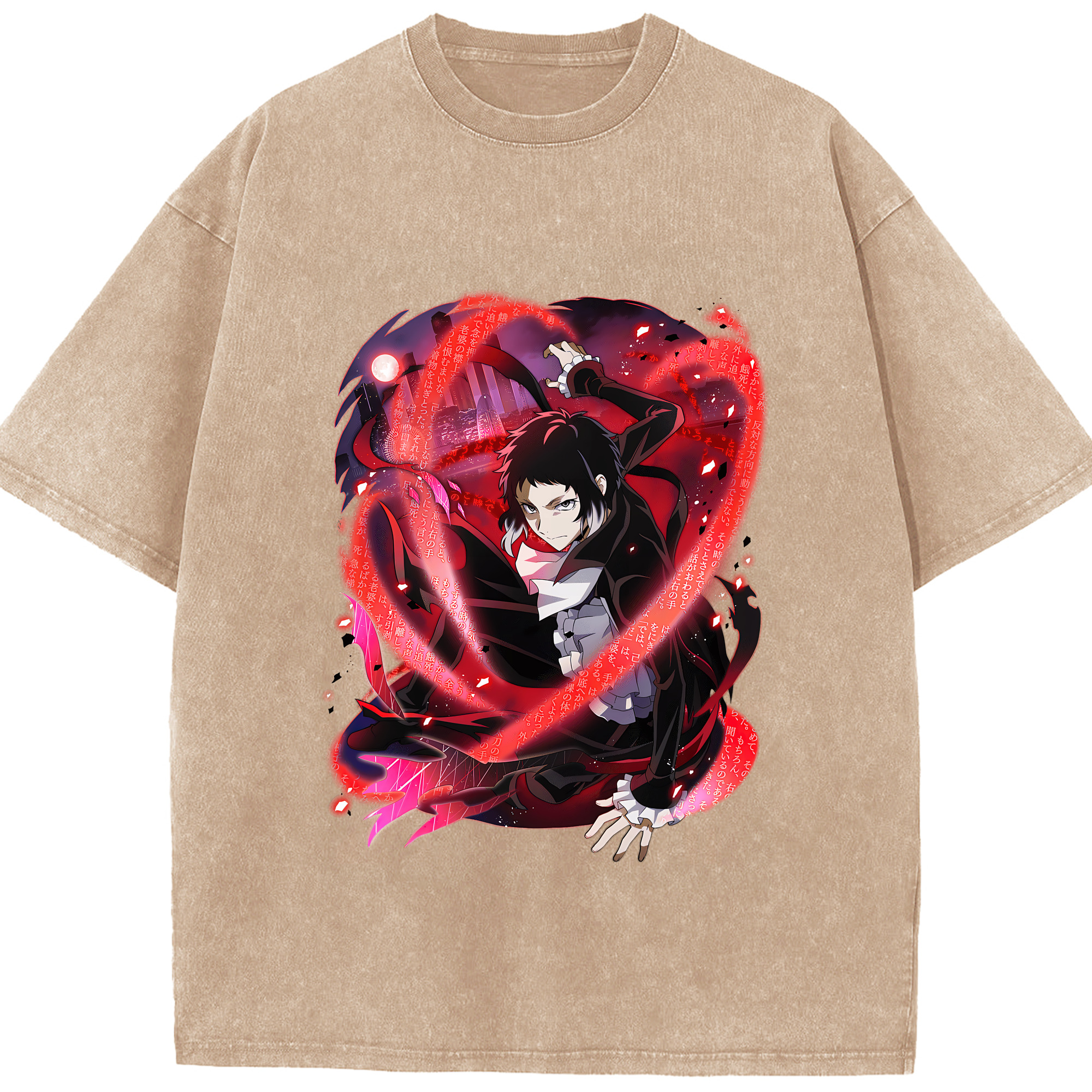 （画像用） 文豪ストレイドッグス Bungo Stray Dogs 綿100% ヴィンテージ風 半袖Tシャツ（フロントプリント）