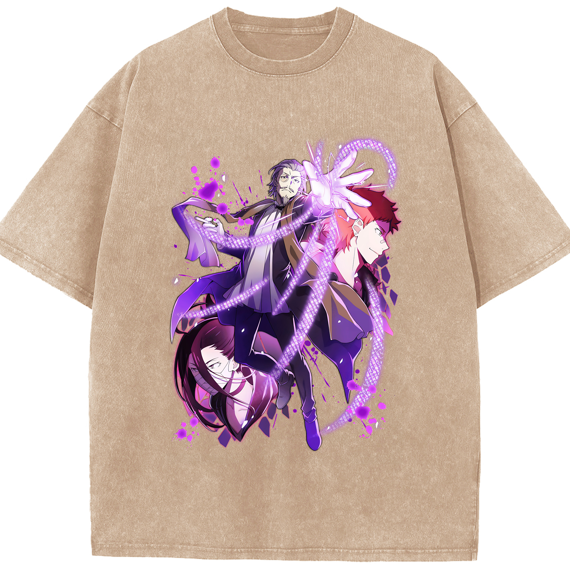 （画像用） 文豪ストレイドッグス Bungo Stray Dogs 綿100% ヴィンテージ風 半袖Tシャツ（フロントプリント）