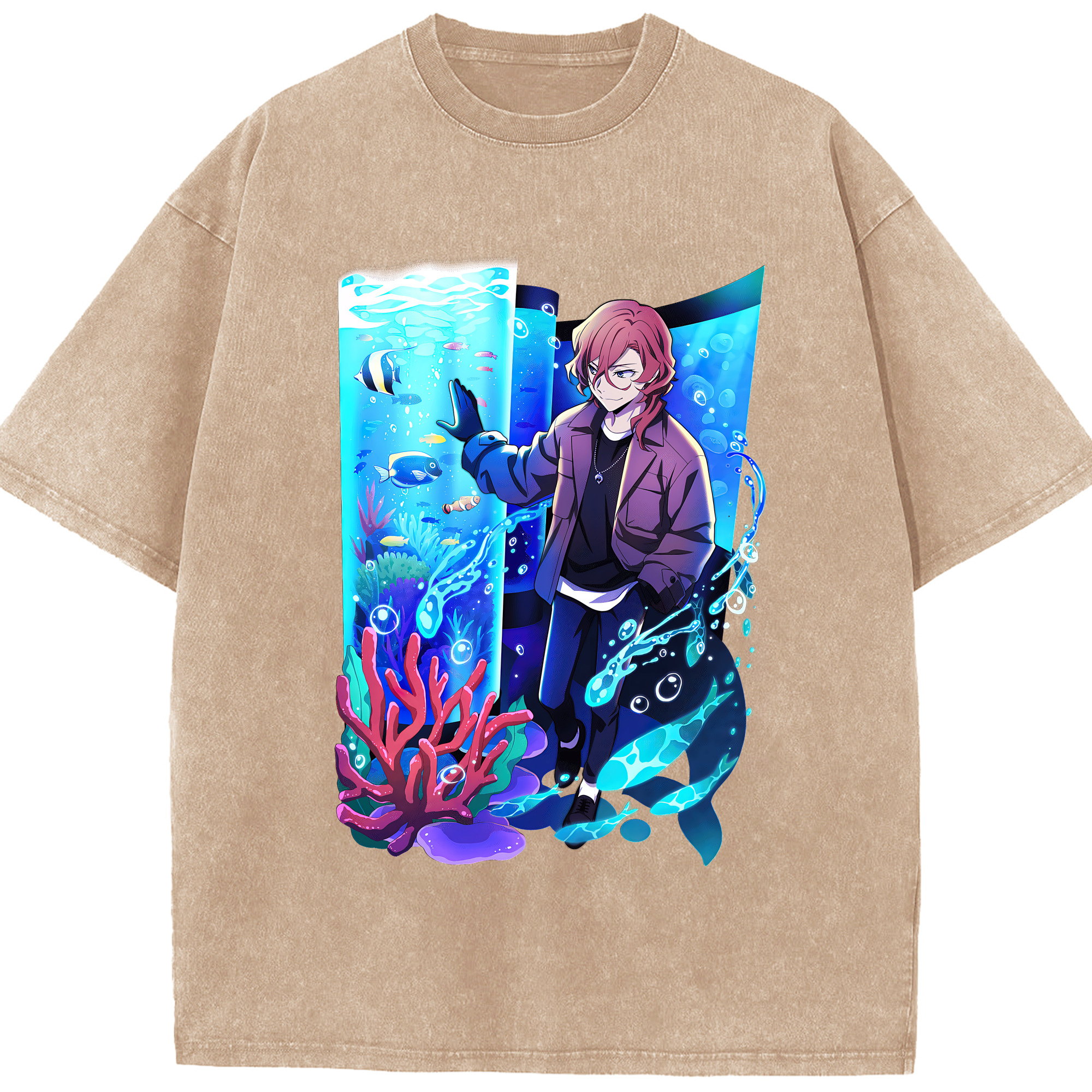 （画像用） 文豪ストレイドッグス Bungo Stray Dogs 綿100% ヴィンテージ風 半袖Tシャツ（フロントプリント）