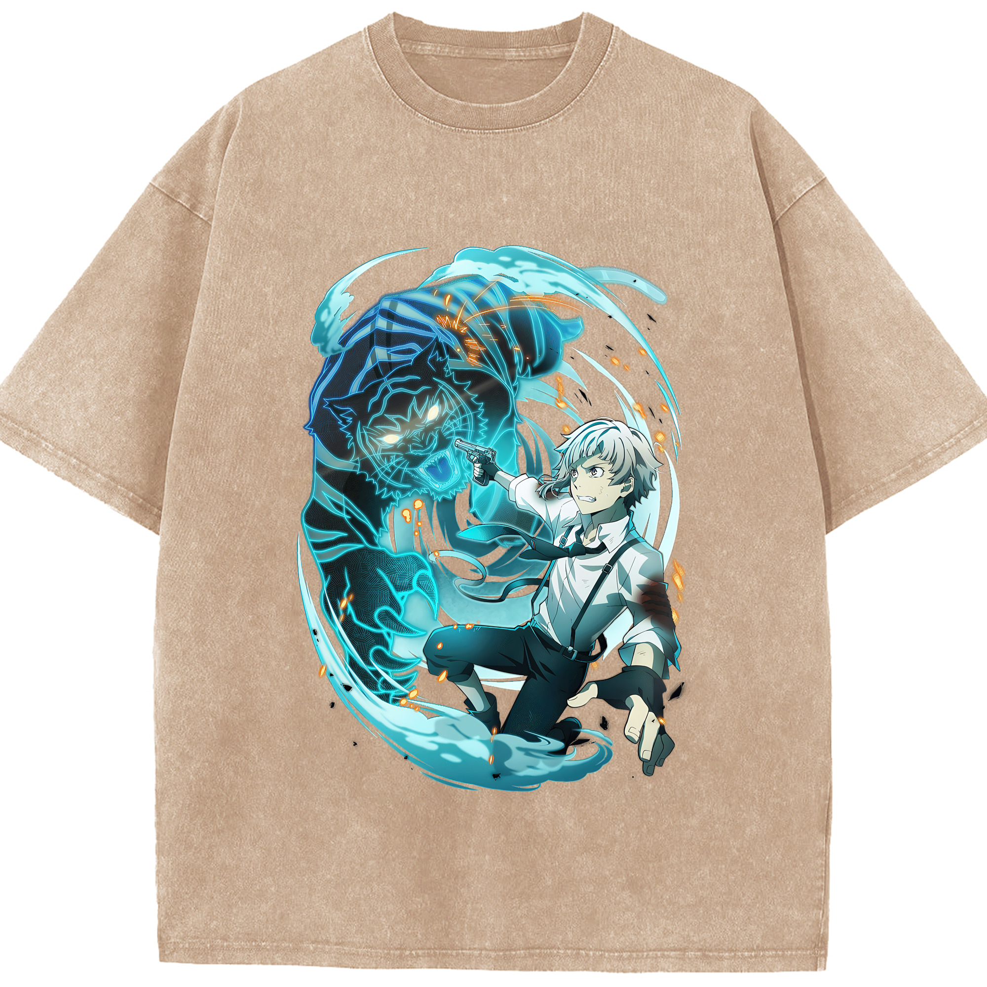 （画像用） 文豪ストレイドッグス Bungo Stray Dogs 綿100% ヴィンテージ風 半袖Tシャツ（フロントプリント）