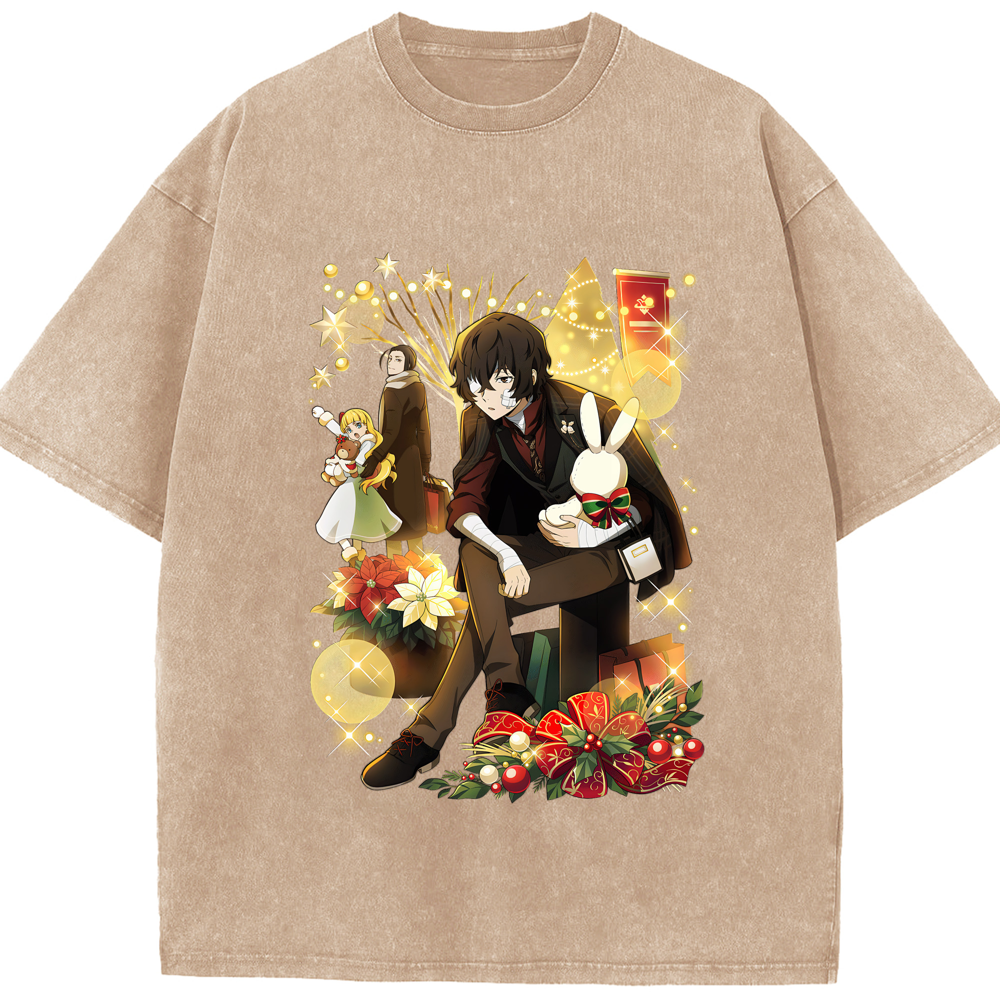 （画像用） 文豪ストレイドッグス Bungo Stray Dogs 綿100% ヴィンテージ風 半袖Tシャツ（フロントプリント）
