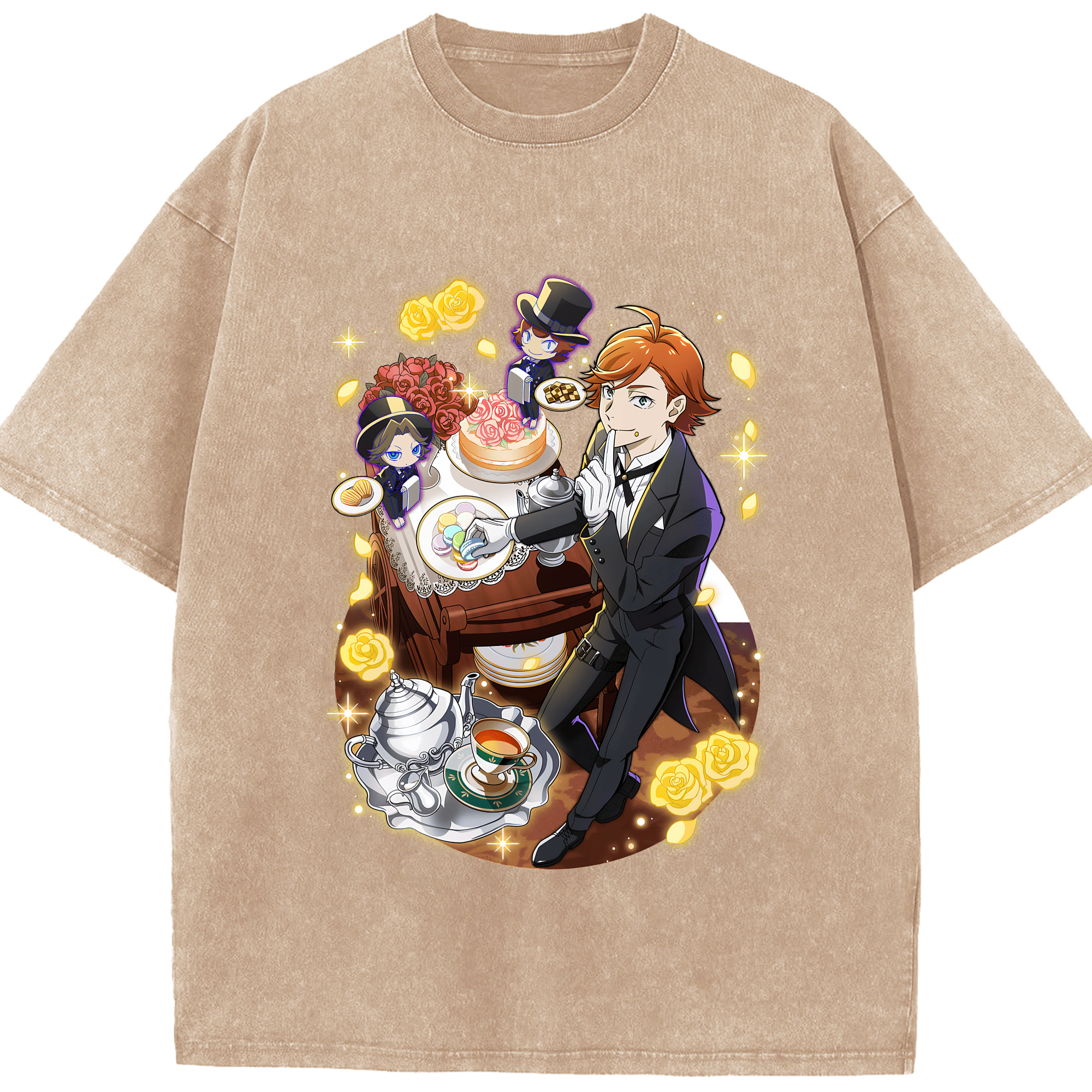 （画像用） 文豪ストレイドッグス Bungo Stray Dogs 綿100% ヴィンテージ風 半袖Tシャツ（フロントプリント）