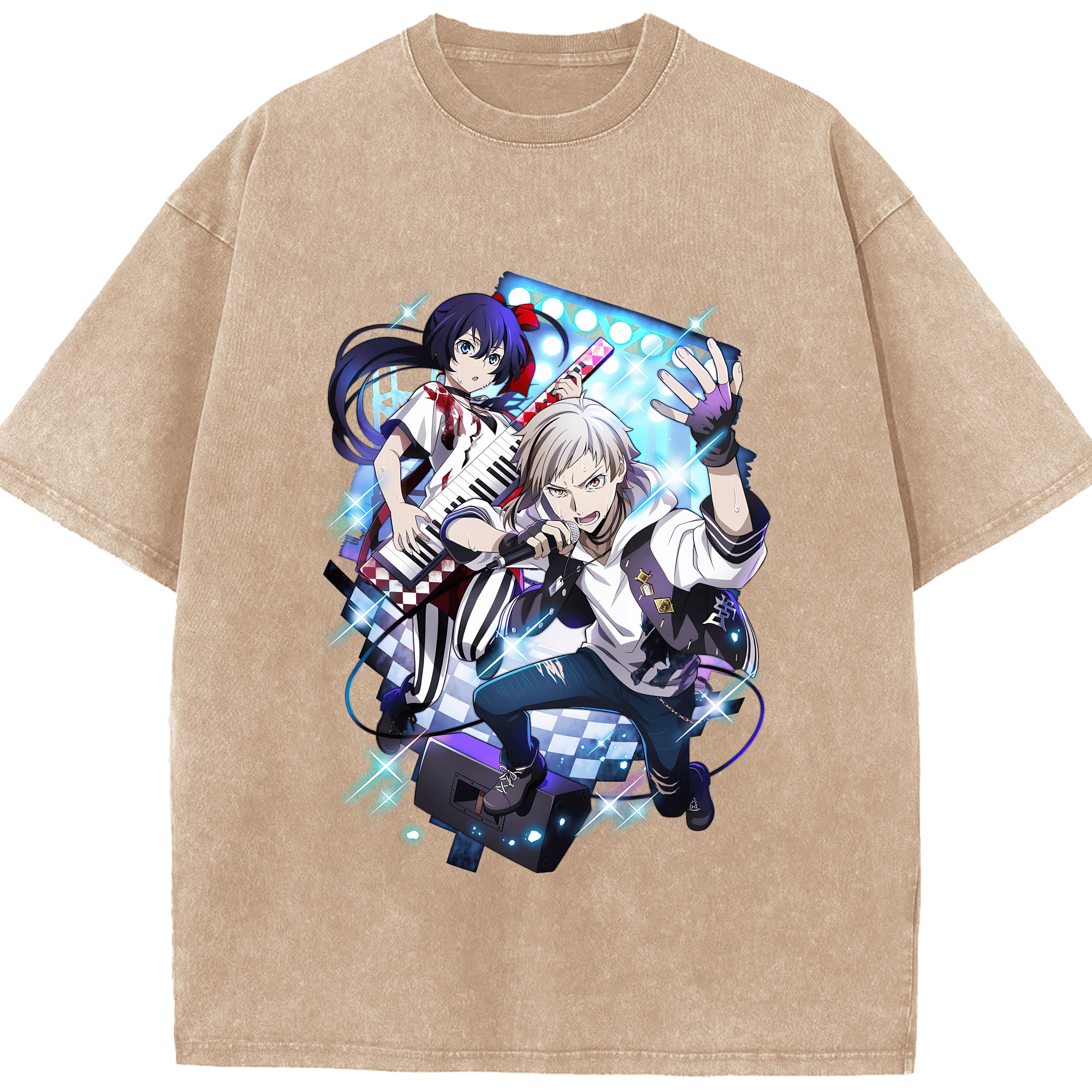 （画像用） 文豪ストレイドッグス Bungo Stray Dogs 綿100% ヴィンテージ風 半袖Tシャツ（フロントプリント）