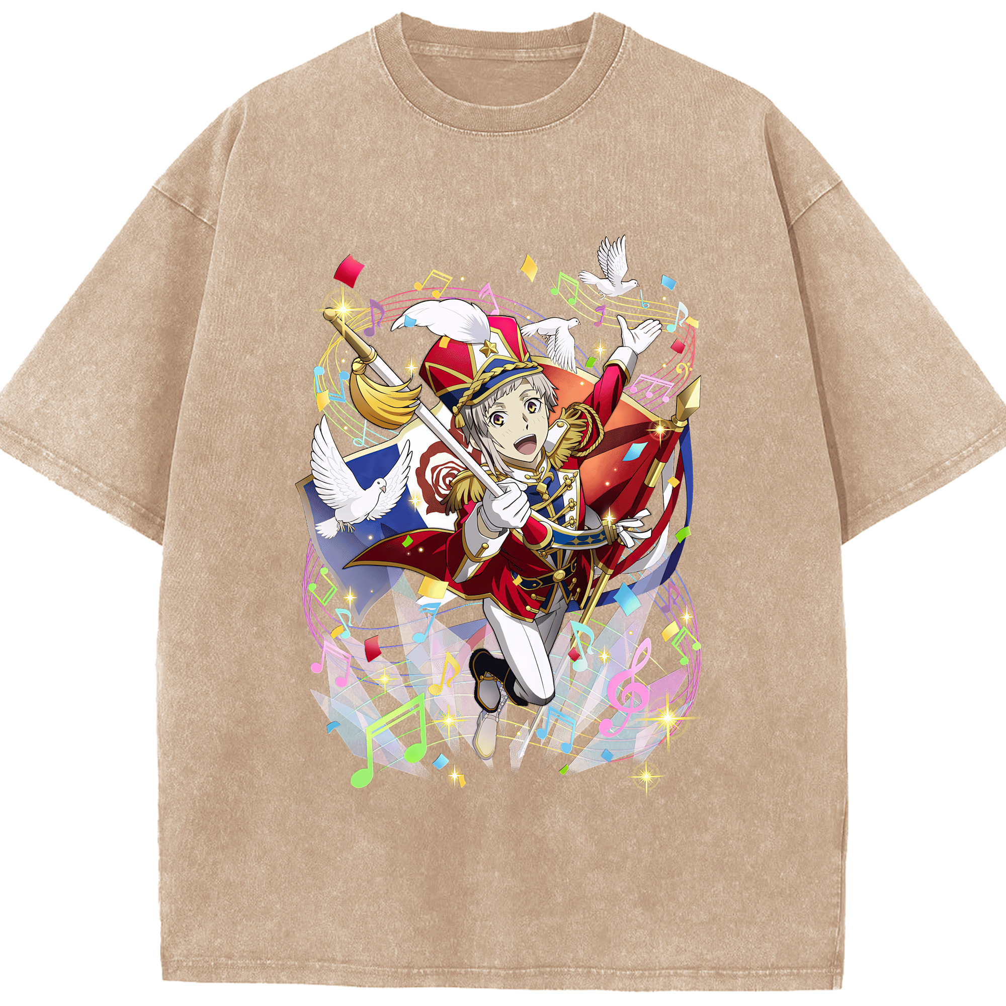 （画像用） 文豪ストレイドッグス Bungo Stray Dogs 綿100% ヴィンテージ風 半袖Tシャツ（フロントプリント）