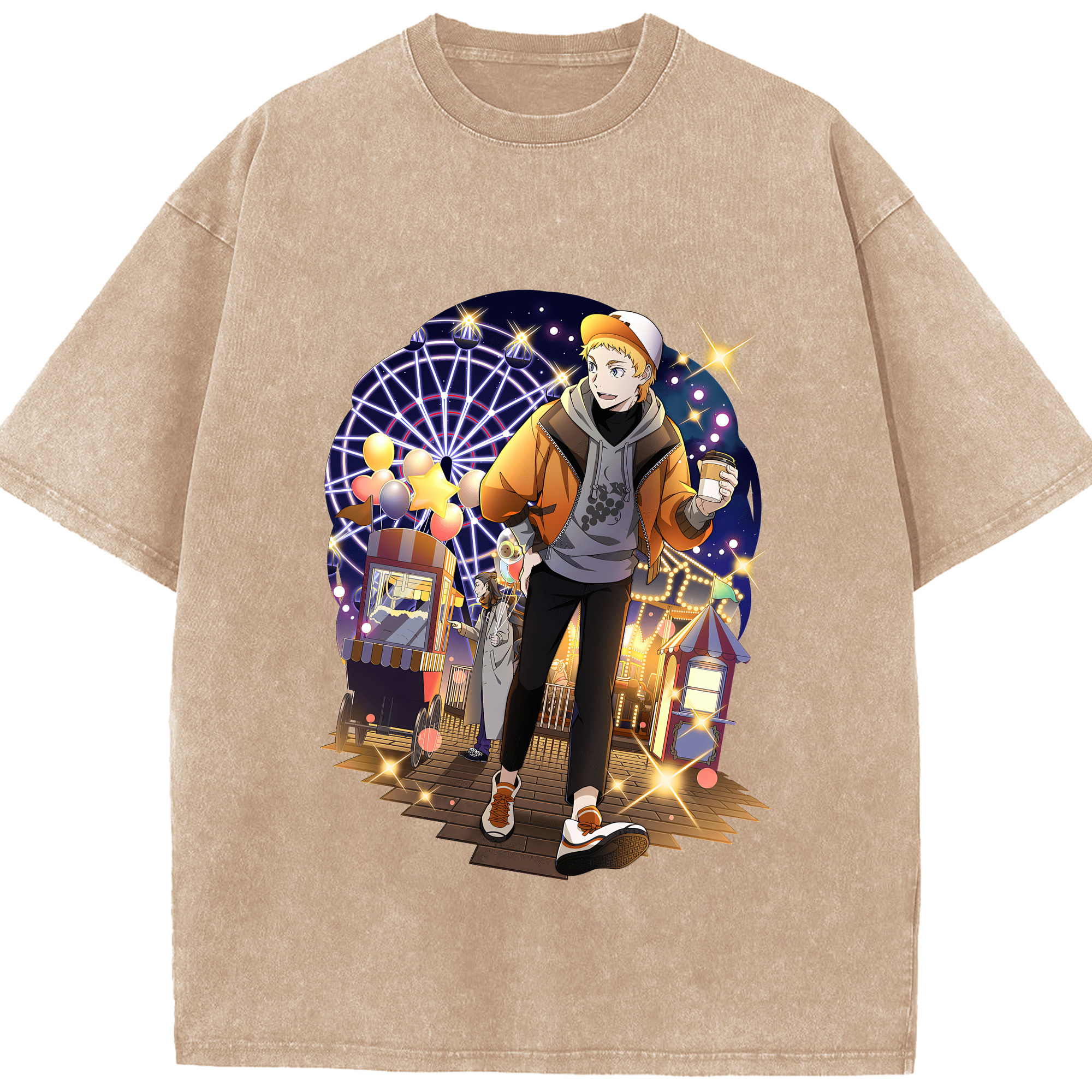 （画像用） 文豪ストレイドッグス Bungo Stray Dogs 綿100% ヴィンテージ風 半袖Tシャツ（フロントプリント）
