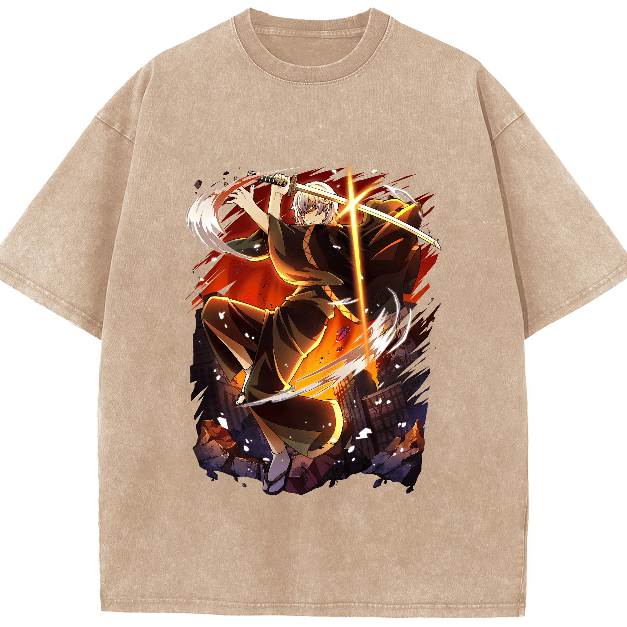 （画像用） 文豪ストレイドッグス Bungo Stray Dogs 綿100% ヴィンテージ風 半袖Tシャツ（フロントプリント）