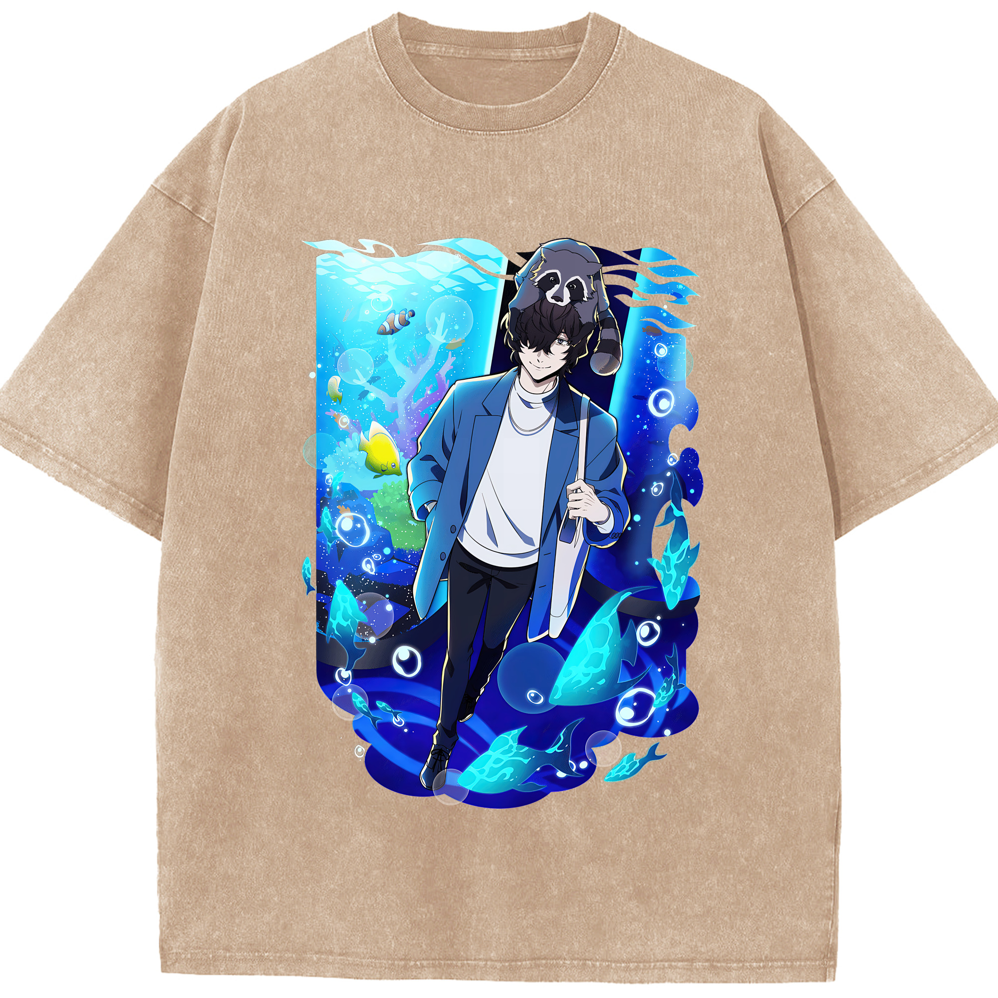 （画像用） 文豪ストレイドッグス Bungo Stray Dogs 綿100% ヴィンテージ風 半袖Tシャツ（フロントプリント）