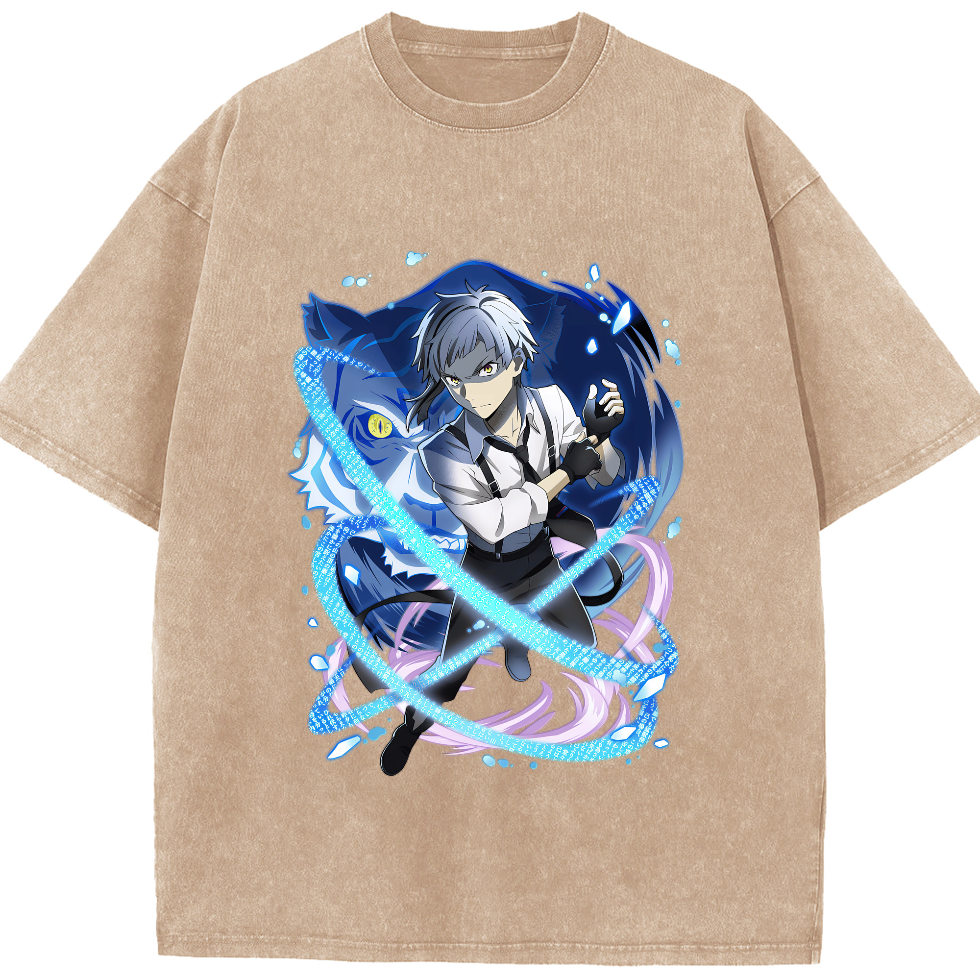 （画像用） 文豪ストレイドッグス Bungo Stray Dogs 綿100% ヴィンテージ風 半袖Tシャツ（フロントプリント）