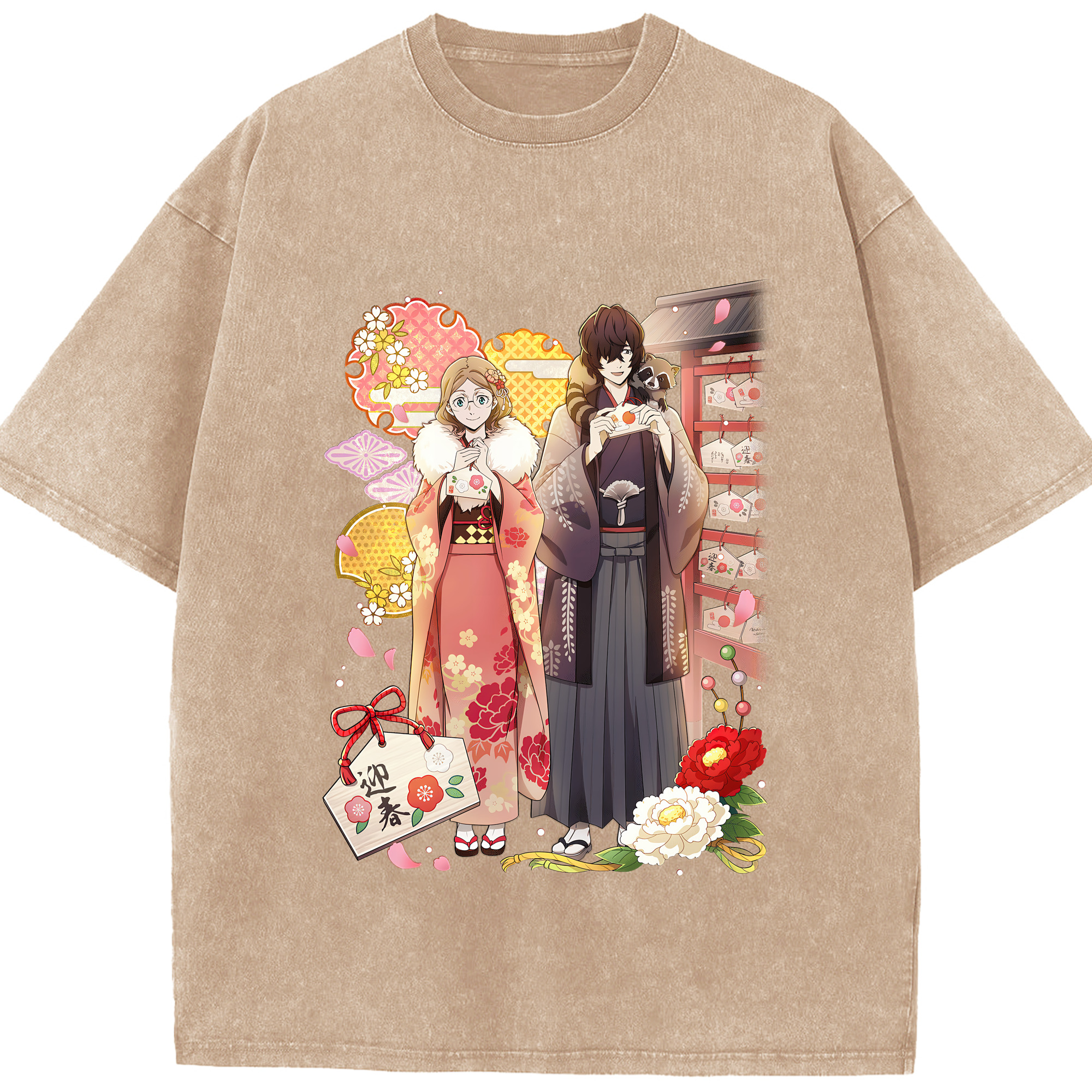 （画像用） 文豪ストレイドッグス Bungo Stray Dogs 綿100% ヴィンテージ風 半袖Tシャツ（フロントプリント）