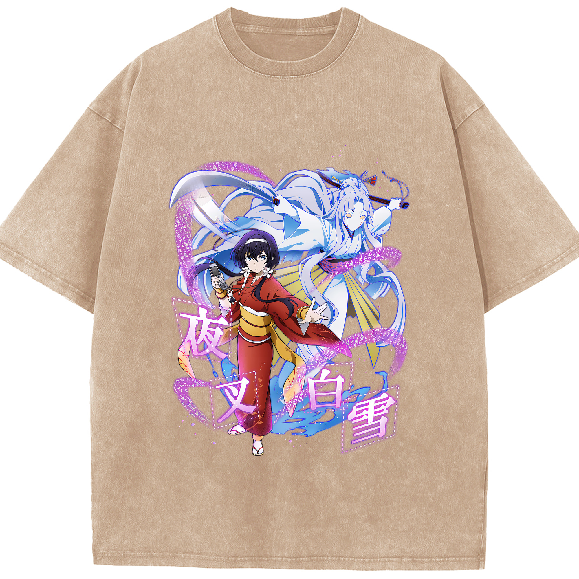 （画像用） 文豪ストレイドッグス Bungo Stray Dogs 綿100% ヴィンテージ風 半袖Tシャツ（フロントプリント）