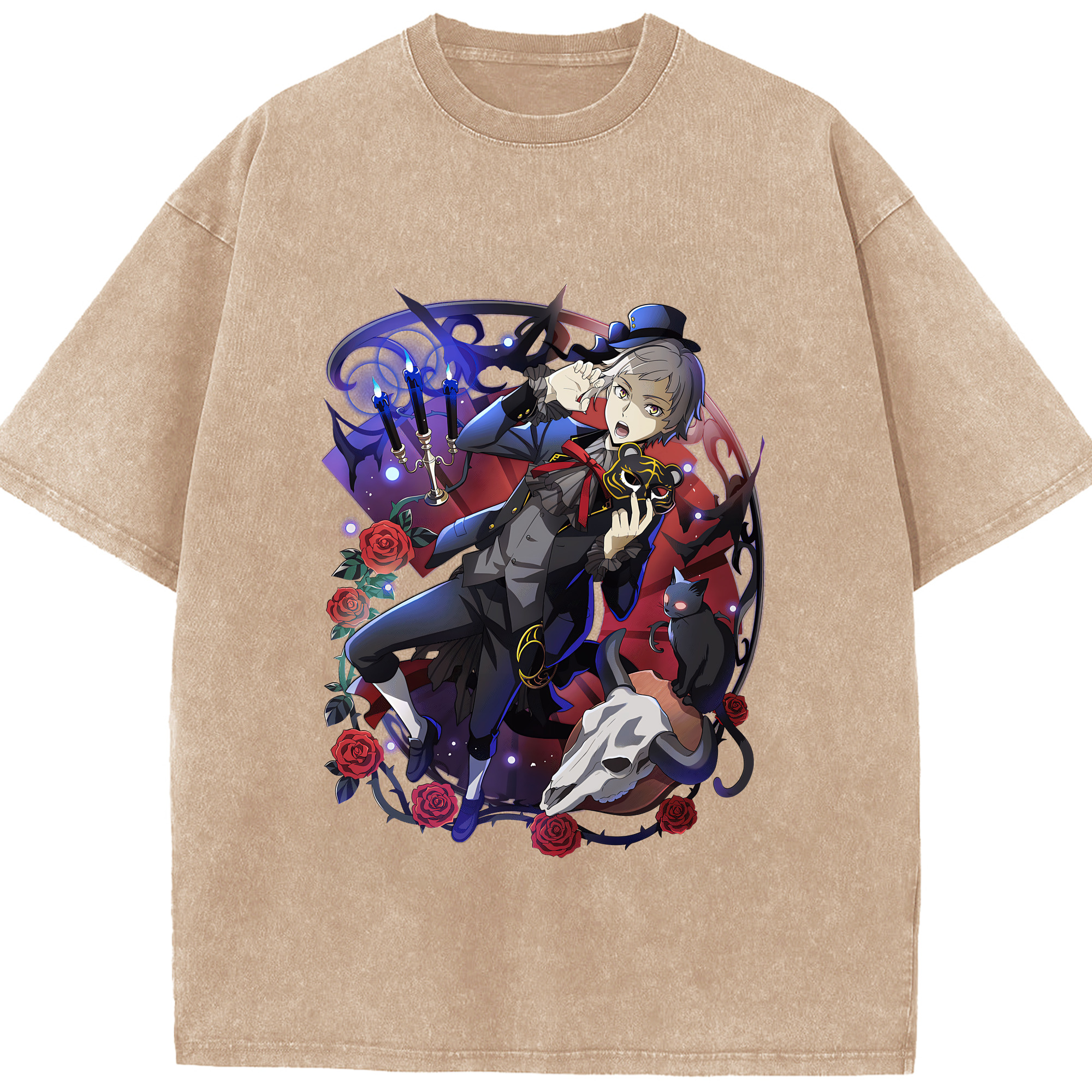 （画像用） 文豪ストレイドッグス Bungo Stray Dogs 綿100% ヴィンテージ風 半袖Tシャツ（フロントプリント）