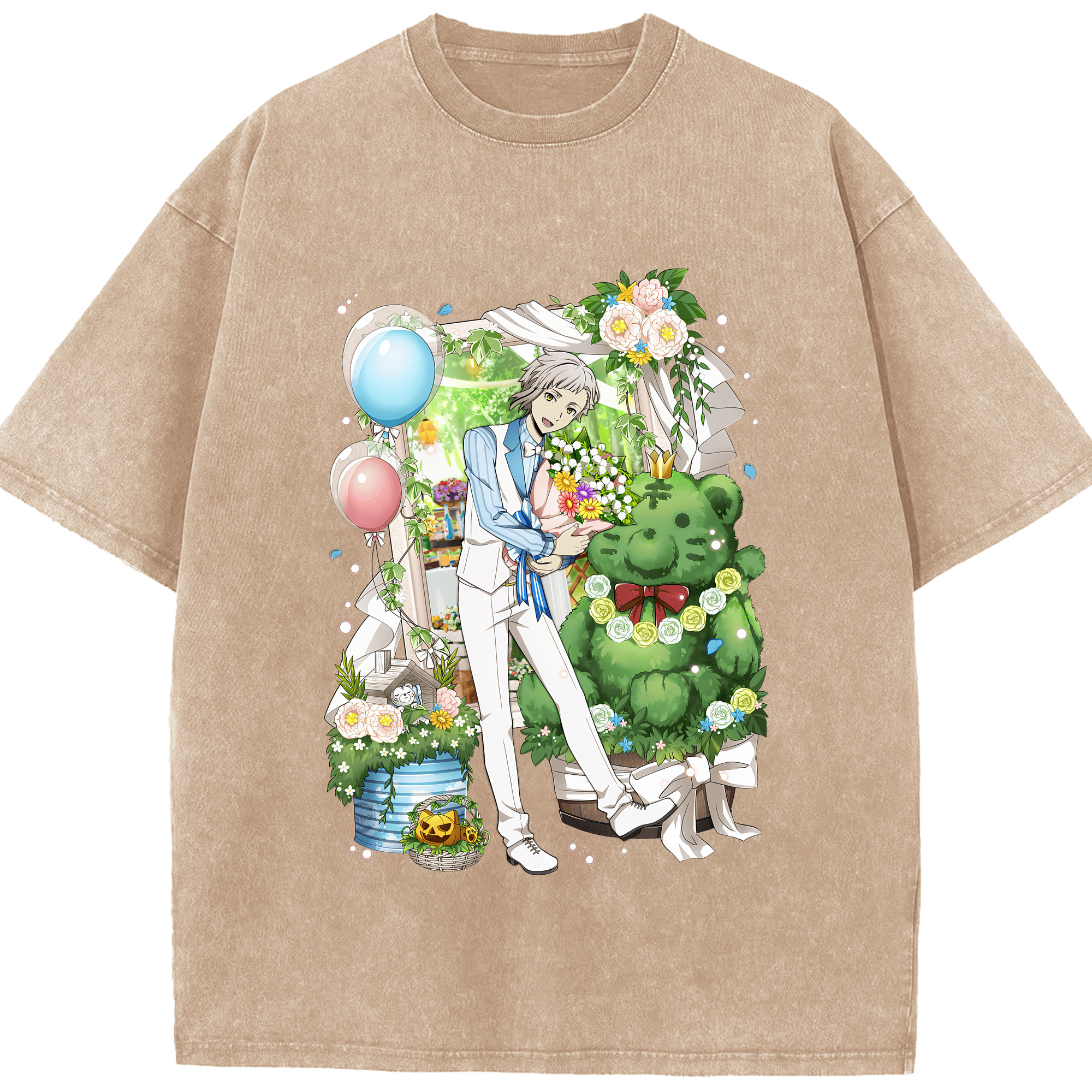 （画像用） 文豪ストレイドッグス Bungo Stray Dogs 綿100% ヴィンテージ風 半袖Tシャツ（フロントプリント）