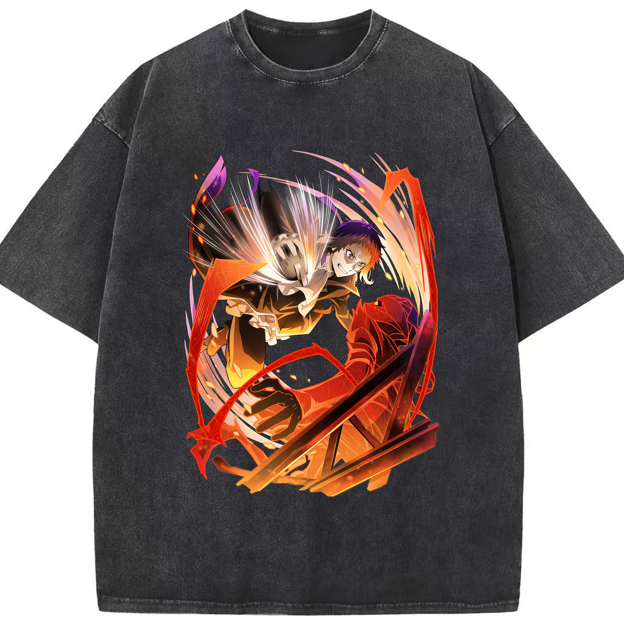 （画像用） 文豪ストレイドッグス Bungo Stray Dogs 綿100% ヴィンテージ風 半袖Tシャツ（フロントプリント）