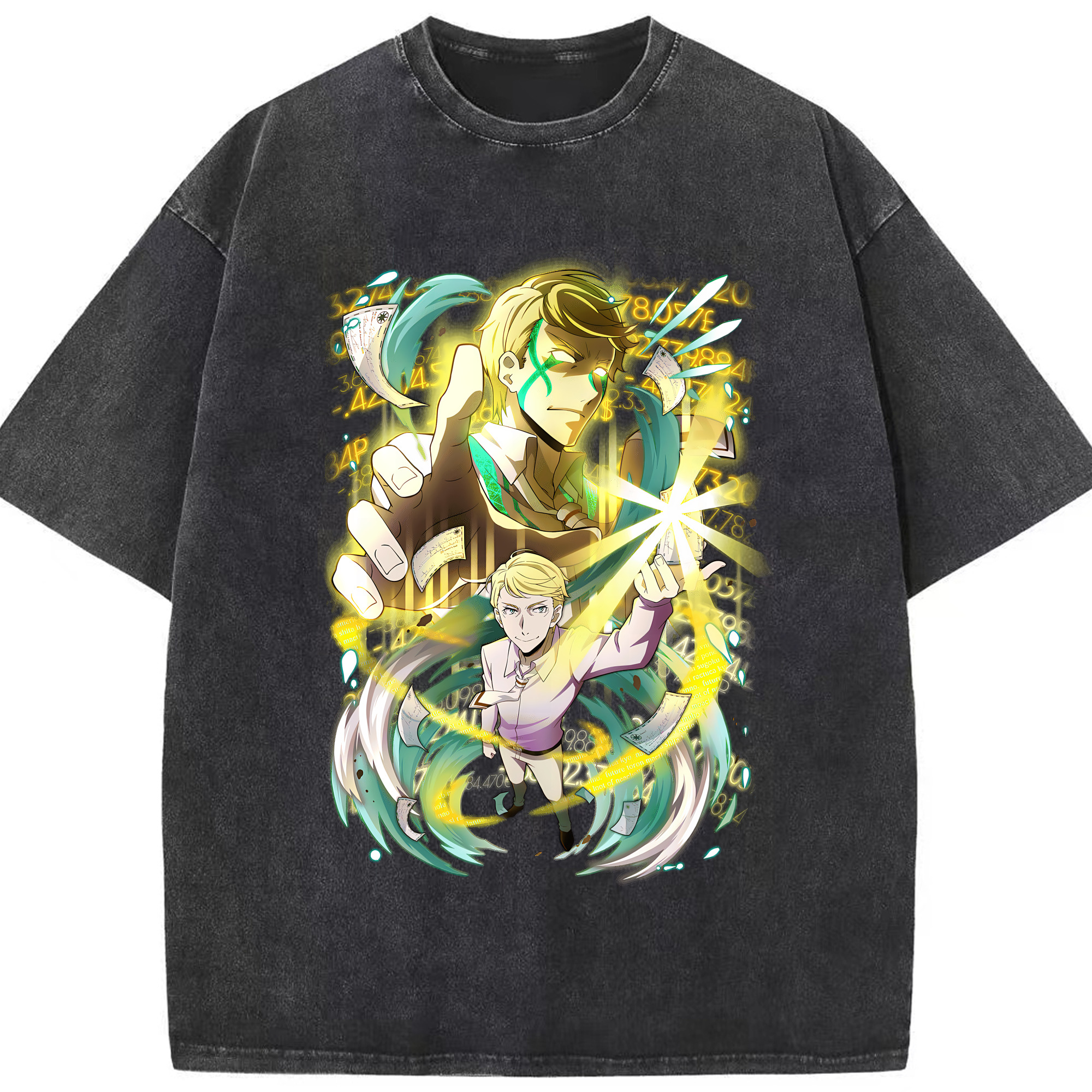 （画像用） 文豪ストレイドッグス Bungo Stray Dogs 綿100% ヴィンテージ風 半袖Tシャツ（フロントプリント）