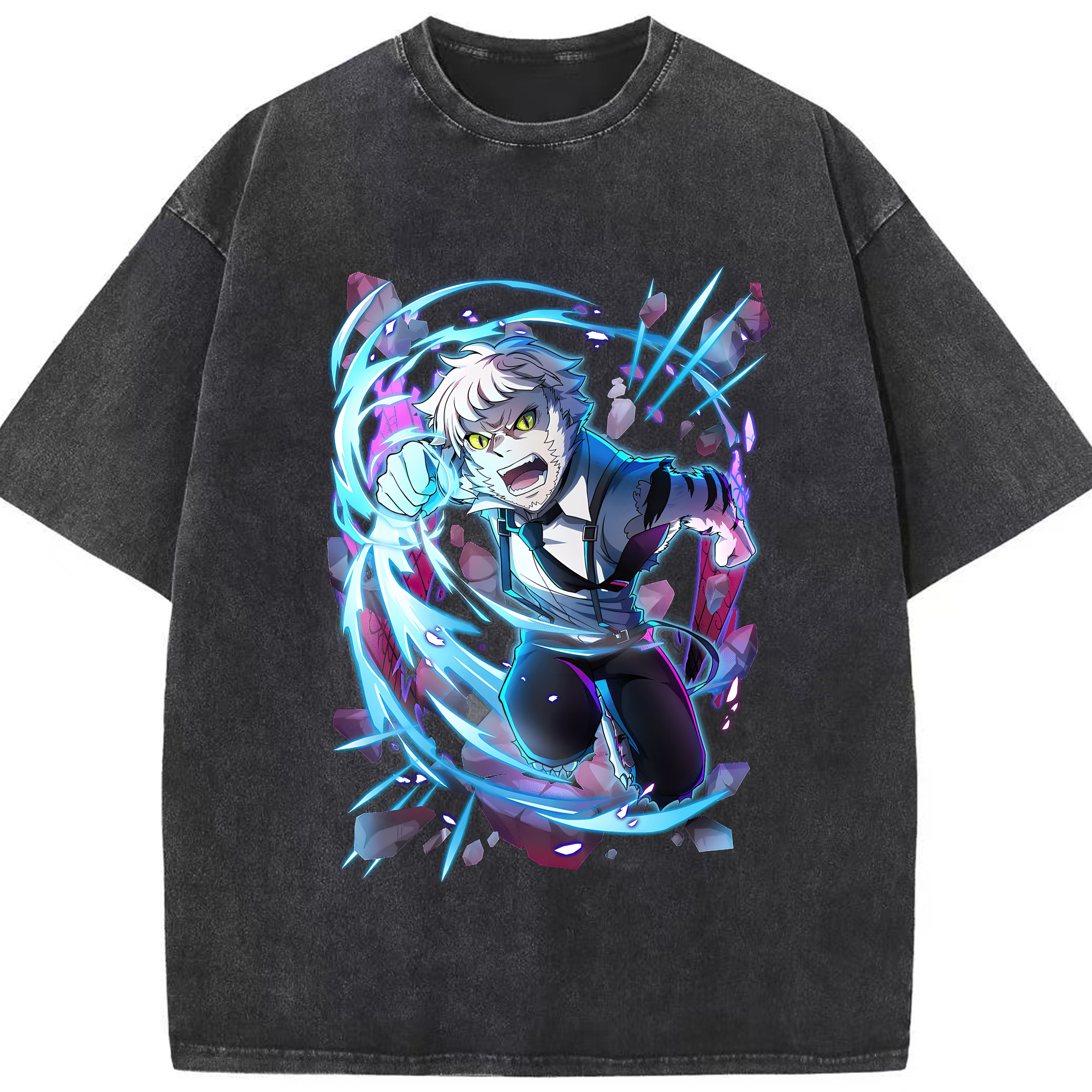（画像用） 文豪ストレイドッグス Bungo Stray Dogs 綿100% ヴィンテージ風 半袖Tシャツ（フロントプリント）
