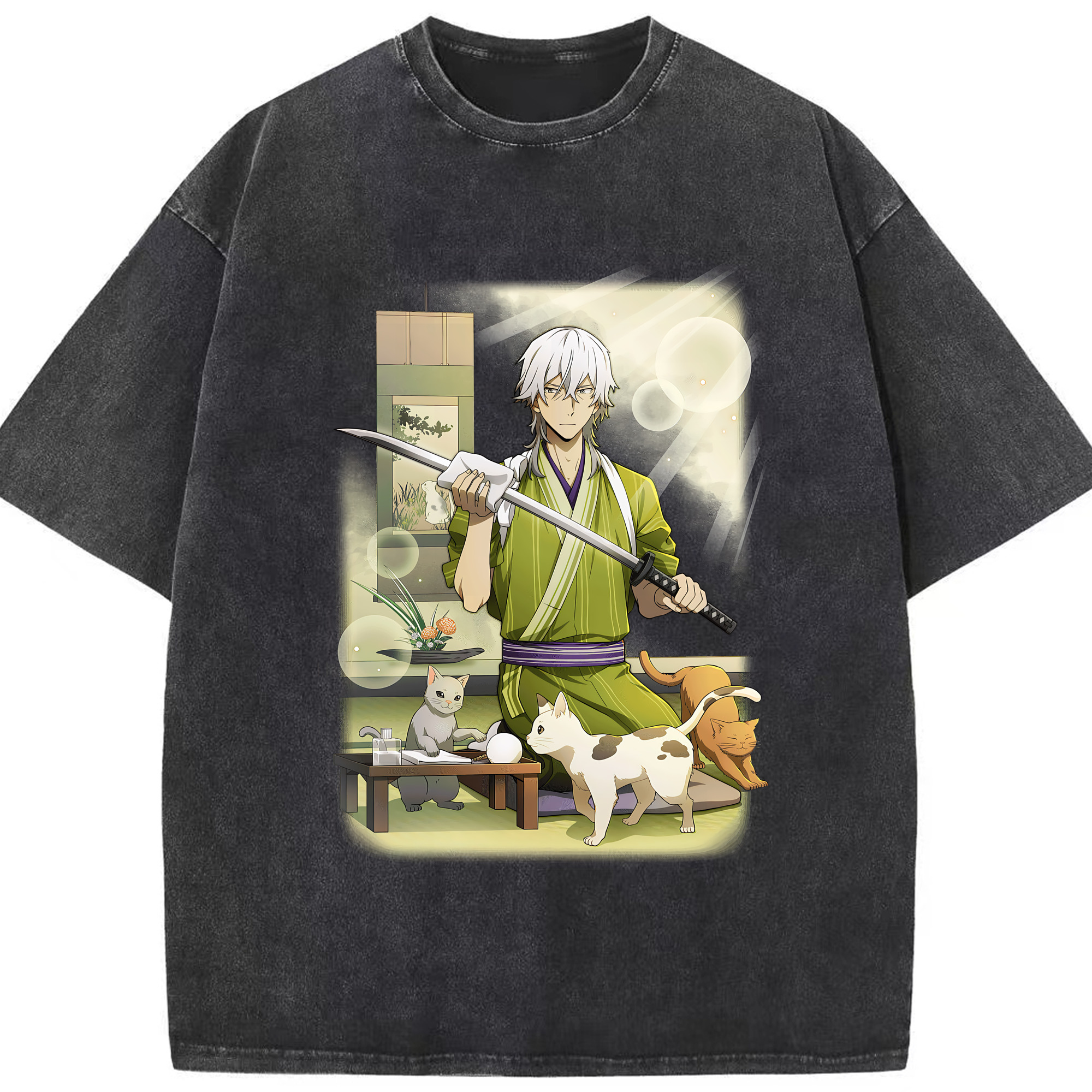 （画像用） 文豪ストレイドッグス Bungo Stray Dogs 綿100% ヴィンテージ風 半袖Tシャツ（フロントプリント）