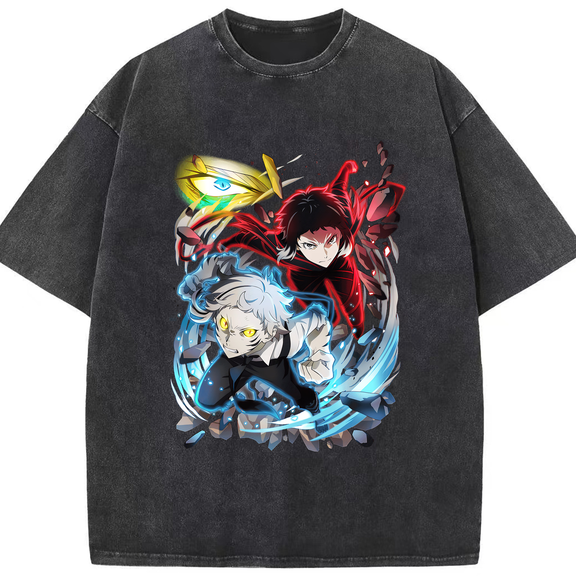（画像用） 文豪ストレイドッグス Bungo Stray Dogs 綿100% ヴィンテージ風 半袖Tシャツ（フロントプリント）