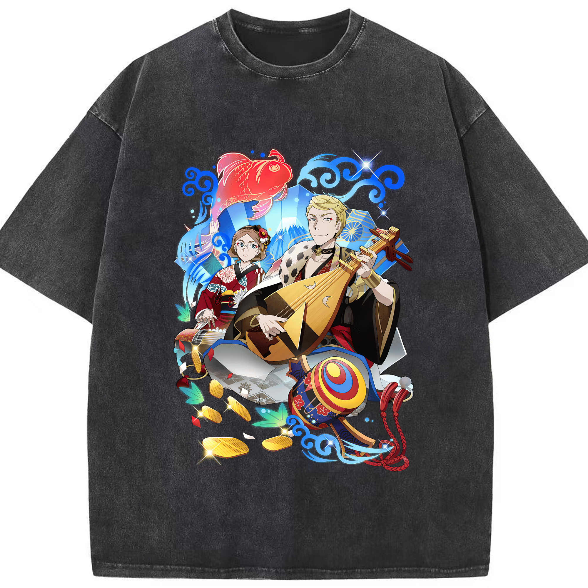 （画像用） 文豪ストレイドッグス Bungo Stray Dogs 綿100% ヴィンテージ風 半袖Tシャツ（フロントプリント）