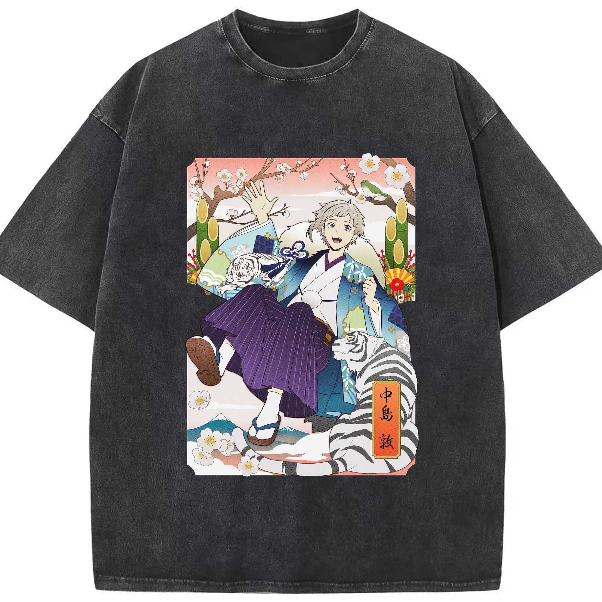 （画像用） 文豪ストレイドッグス Bungo Stray Dogs 綿100% ヴィンテージ風 半袖Tシャツ（フロントプリント）