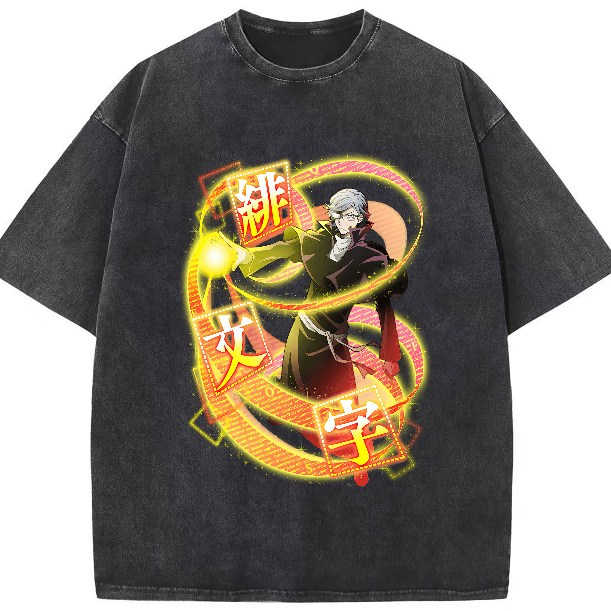 （画像用） 文豪ストレイドッグス Bungo Stray Dogs 綿100% ヴィンテージ風 半袖Tシャツ（フロントプリント）