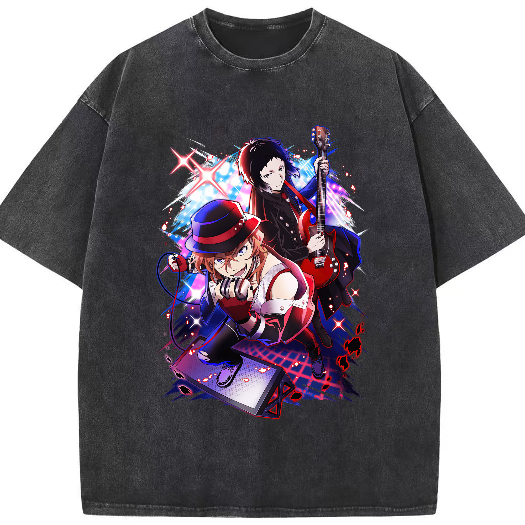（画像用） 文豪ストレイドッグス Bungo Stray Dogs 綿100% ヴィンテージ風 半袖Tシャツ（フロントプリント）