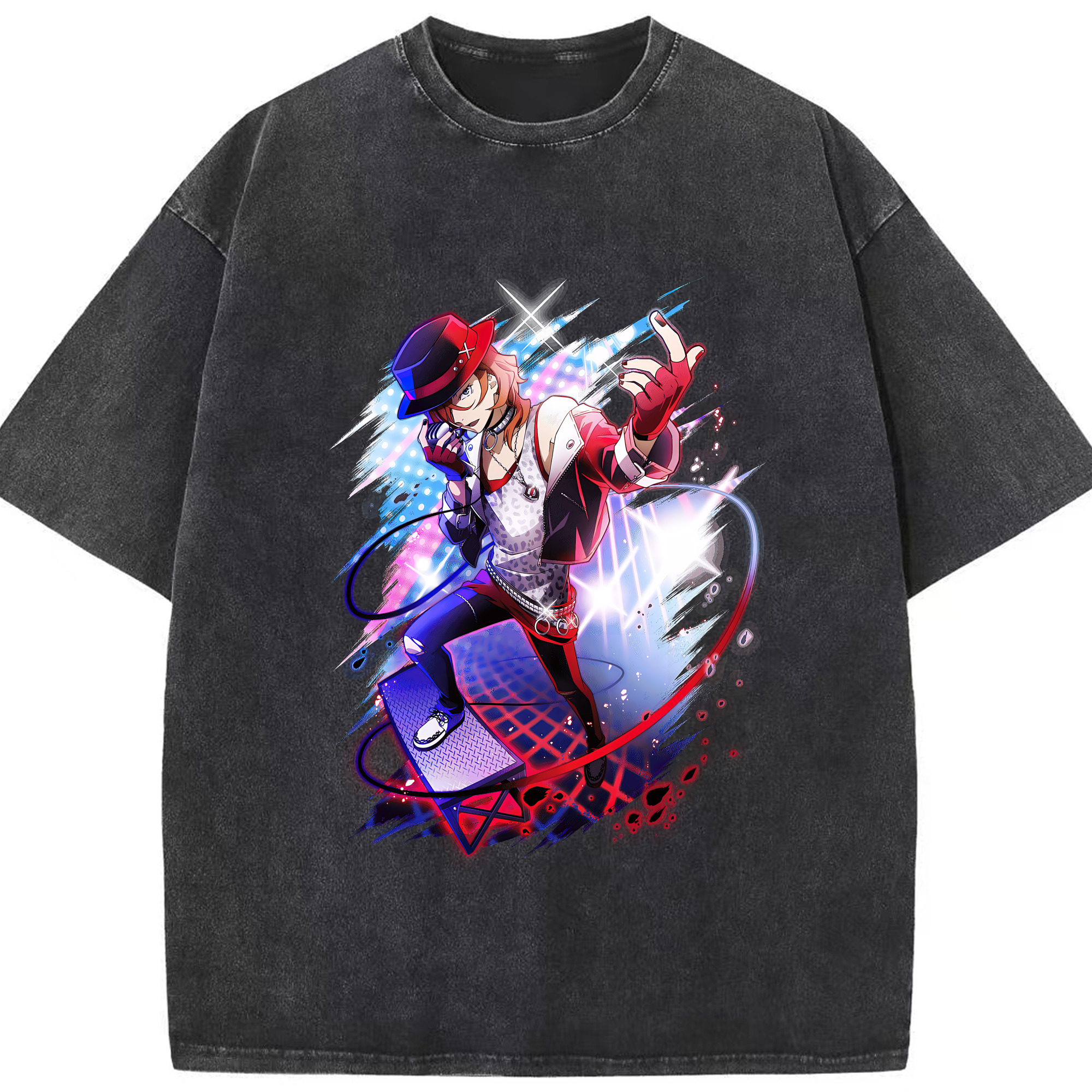 （画像用） 文豪ストレイドッグス Bungo Stray Dogs 綿100% ヴィンテージ風 半袖Tシャツ（フロントプリント）
