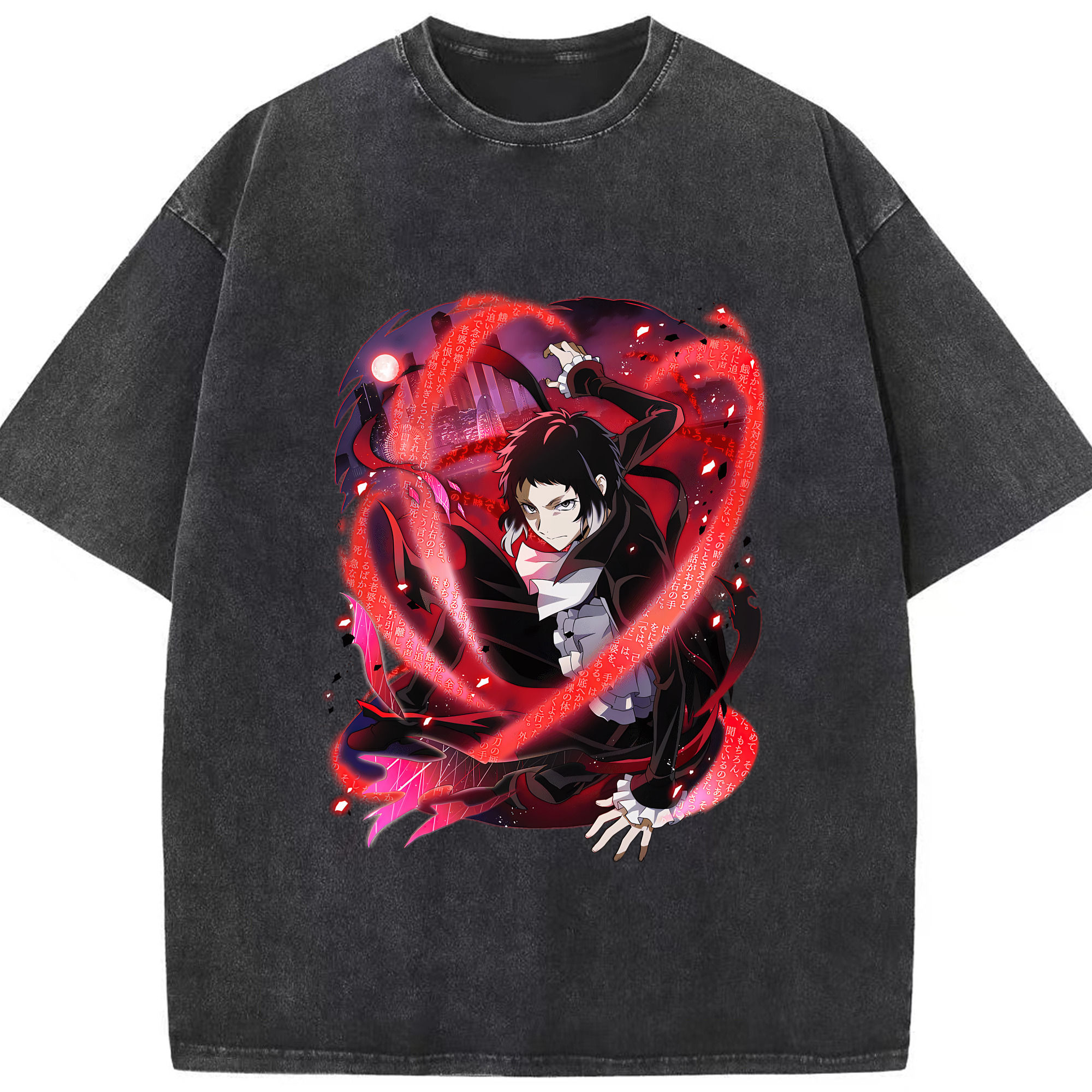 （画像用） 文豪ストレイドッグス Bungo Stray Dogs 綿100% ヴィンテージ風 半袖Tシャツ（フロントプリント）