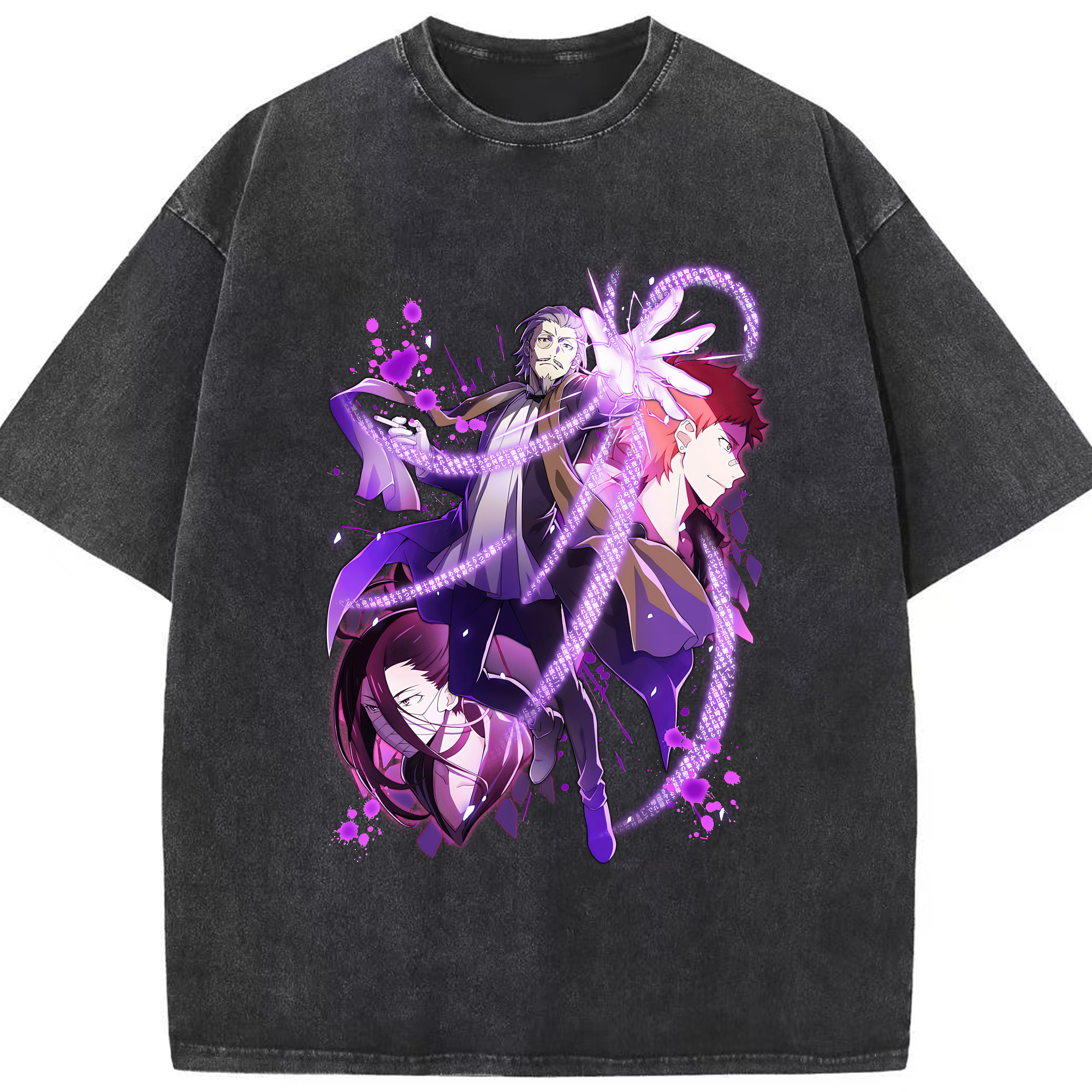 （画像用） 文豪ストレイドッグス Bungo Stray Dogs 綿100% ヴィンテージ風 半袖Tシャツ（フロントプリント）