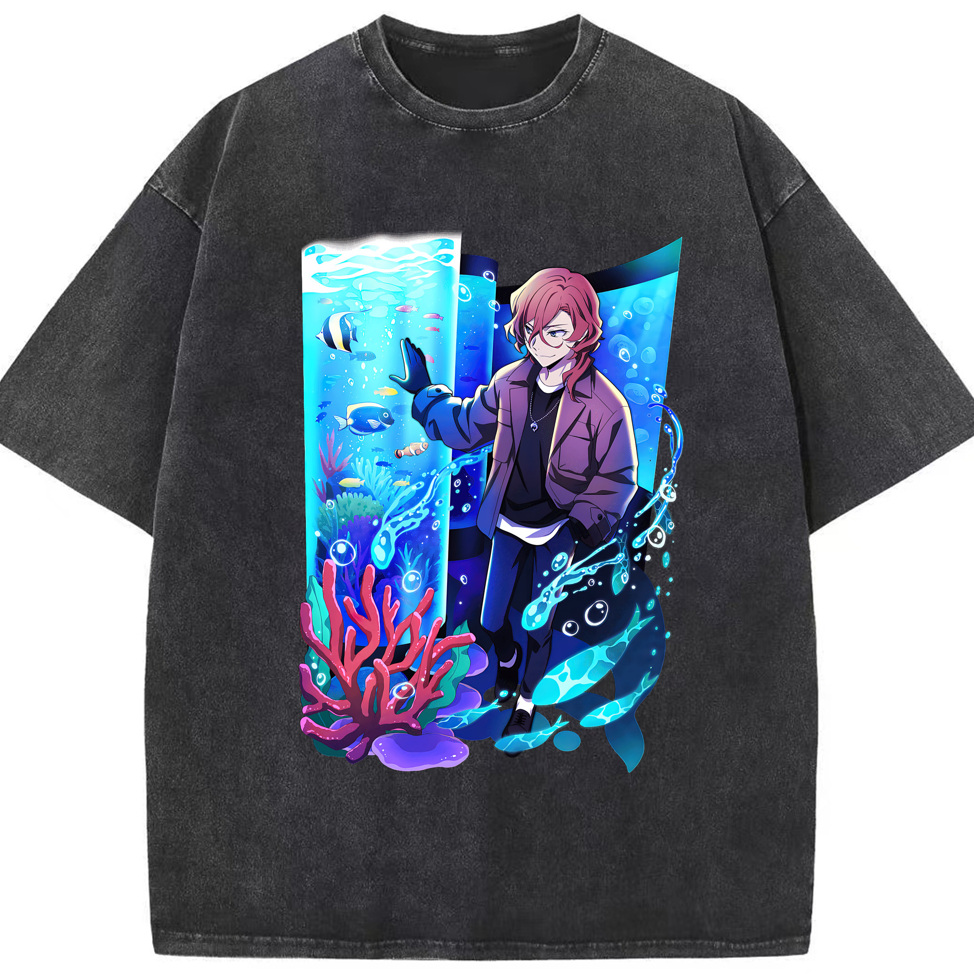 （画像用） 文豪ストレイドッグス Bungo Stray Dogs 綿100% ヴィンテージ風 半袖Tシャツ（フロントプリント）