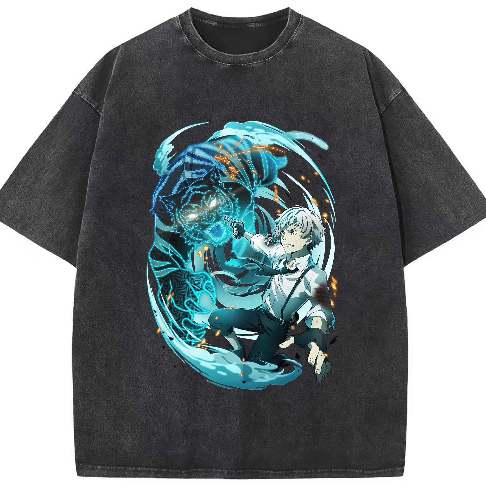 （画像用） 文豪ストレイドッグス Bungo Stray Dogs 綿100% ヴィンテージ風 半袖Tシャツ（フロントプリント）