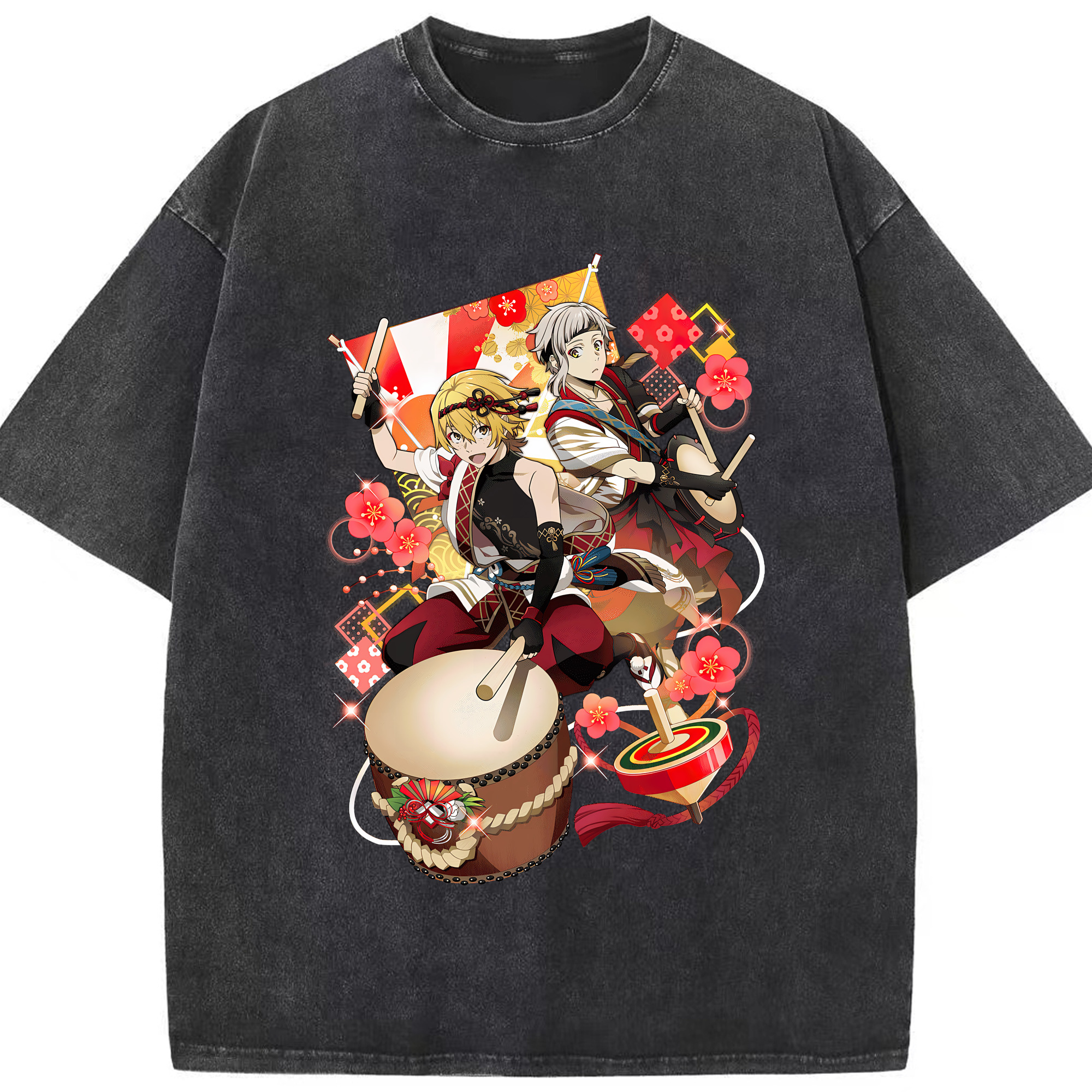 （画像用） 文豪ストレイドッグス Bungo Stray Dogs 綿100% ヴィンテージ風 半袖Tシャツ（フロントプリント）