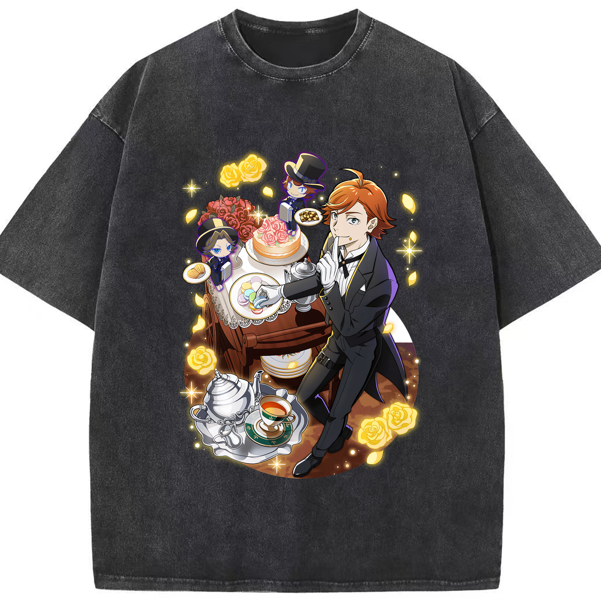 （画像用） 文豪ストレイドッグス Bungo Stray Dogs 綿100% ヴィンテージ風 半袖Tシャツ（フロントプリント）