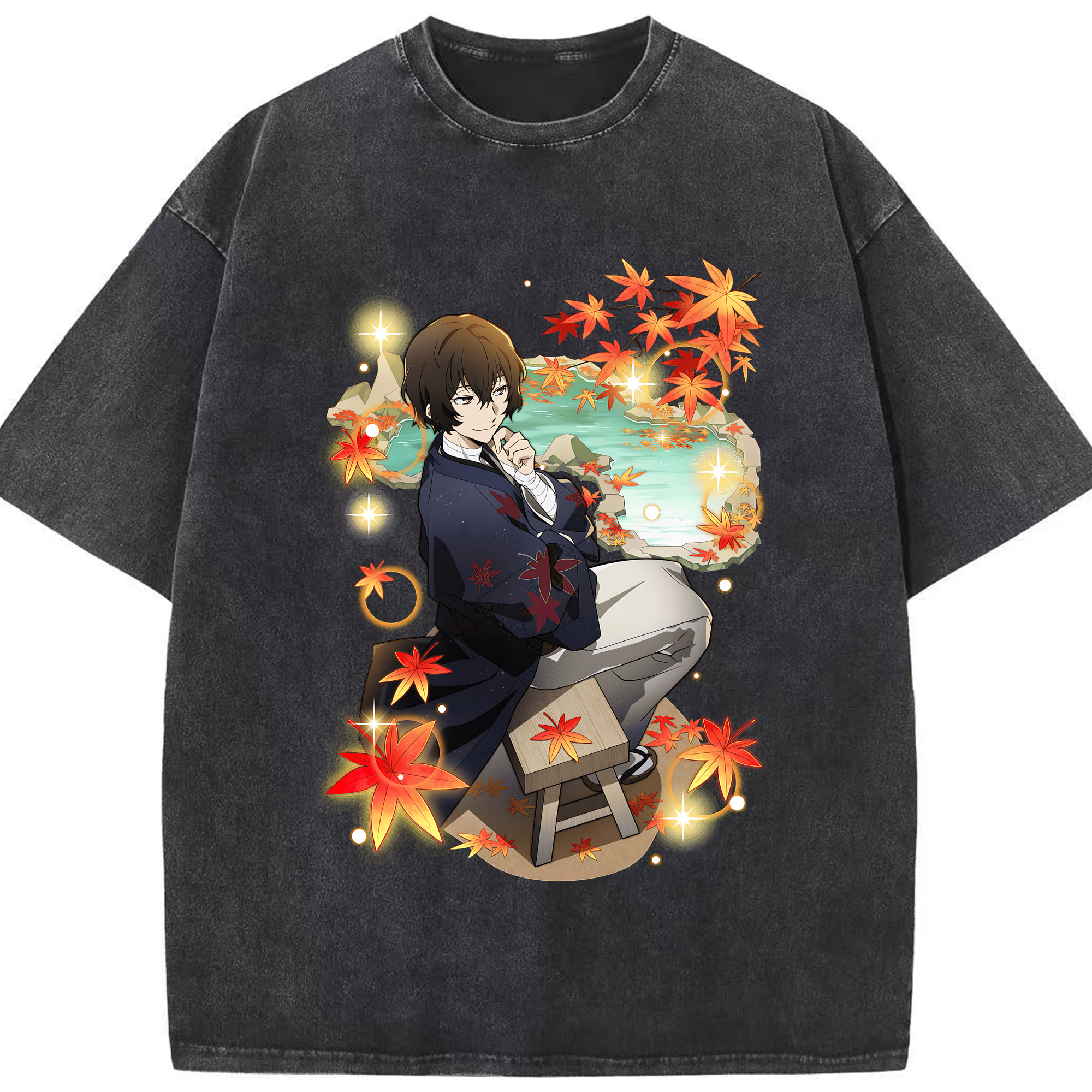 （画像用） 文豪ストレイドッグス Bungo Stray Dogs 綿100% ヴィンテージ風 半袖Tシャツ（フロントプリント）