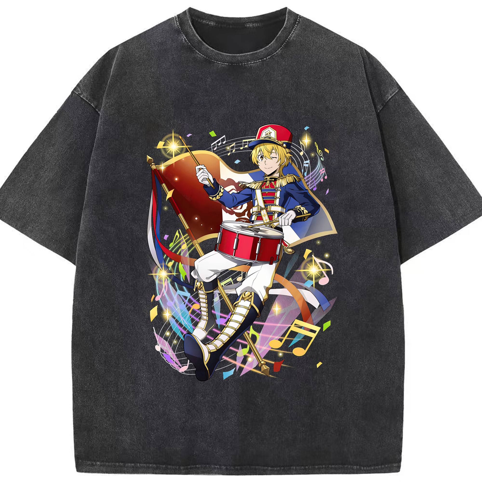 （画像用） 文豪ストレイドッグス Bungo Stray Dogs 綿100% ヴィンテージ風 半袖Tシャツ（フロントプリント）