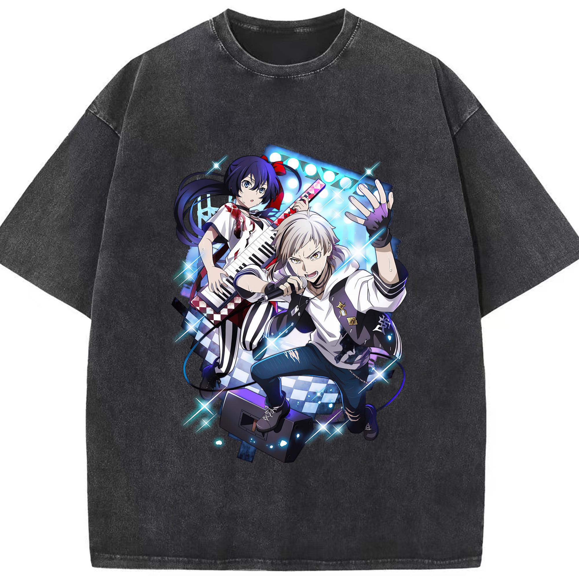 （画像用） 文豪ストレイドッグス Bungo Stray Dogs 綿100% ヴィンテージ風 半袖Tシャツ（フロントプリント）