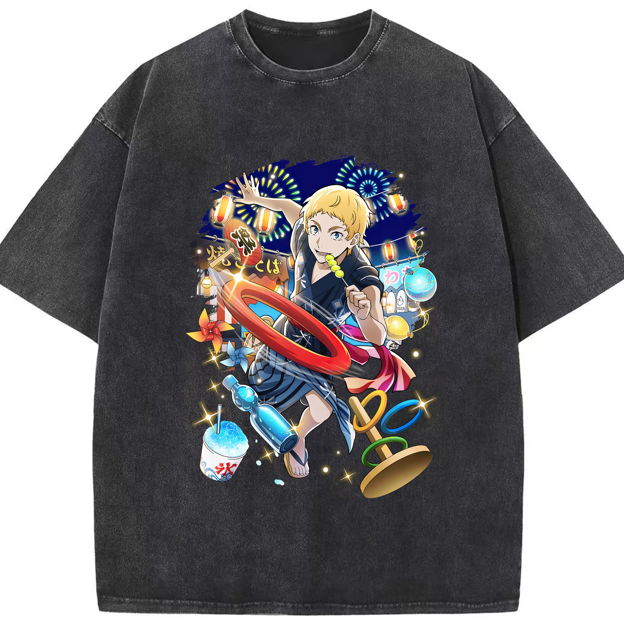 （画像用） 文豪ストレイドッグス Bungo Stray Dogs 綿100% ヴィンテージ風 半袖Tシャツ（フロントプリント）