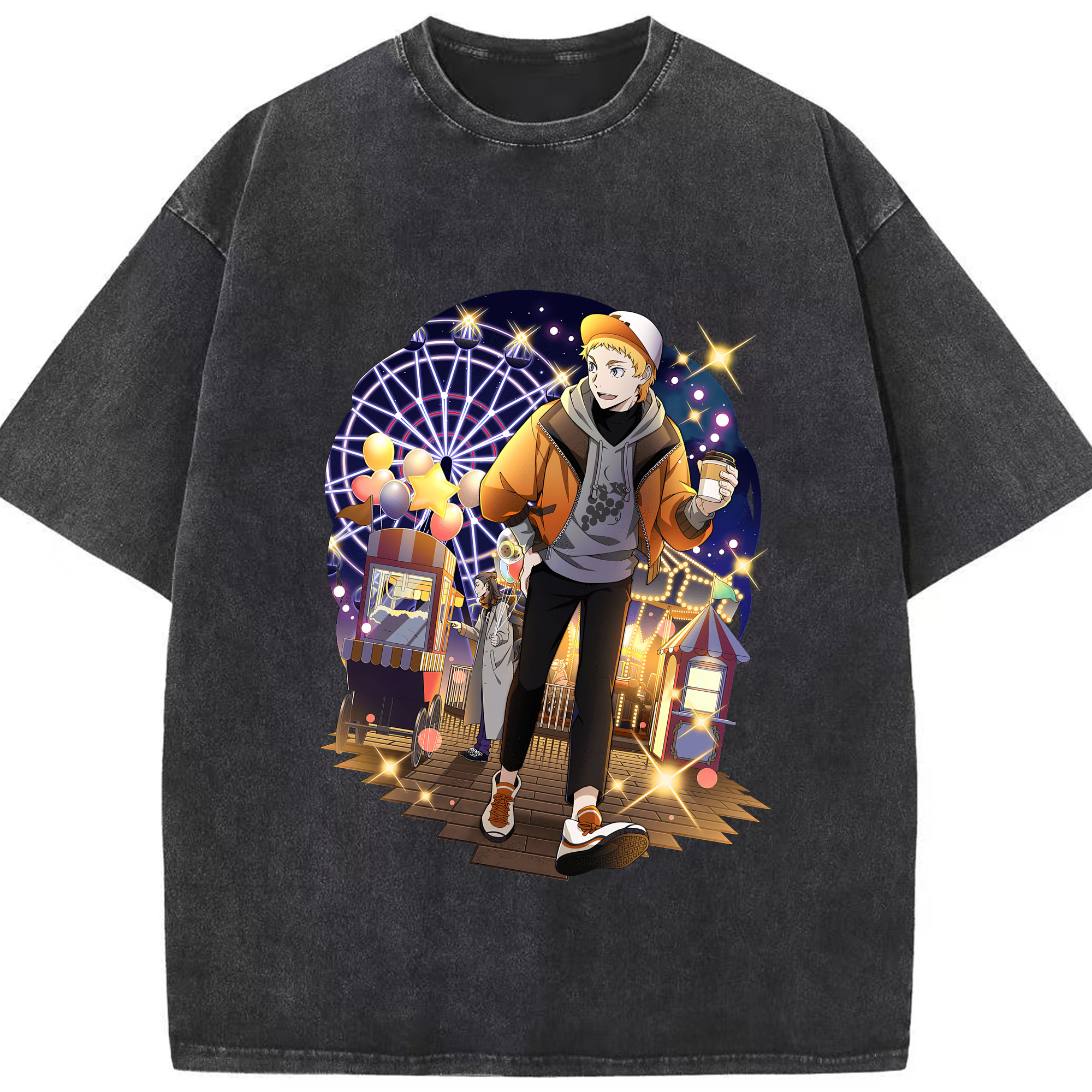（画像用） 文豪ストレイドッグス Bungo Stray Dogs 綿100% ヴィンテージ風 半袖Tシャツ（フロントプリント）