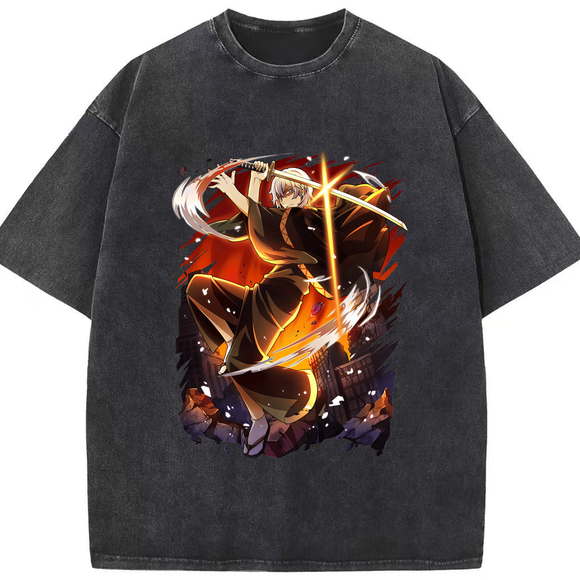 （画像用） 文豪ストレイドッグス Bungo Stray Dogs 綿100% ヴィンテージ風 半袖Tシャツ（フロントプリント）