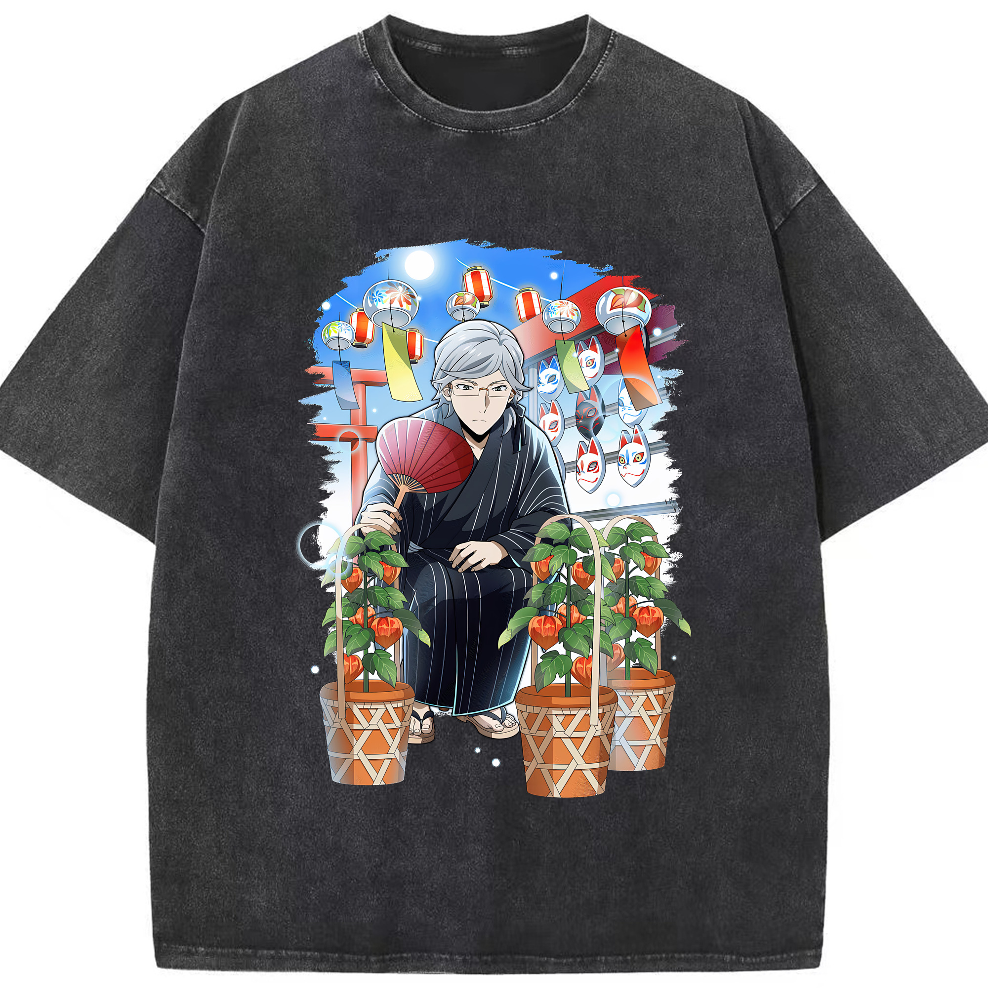 （画像用） 文豪ストレイドッグス Bungo Stray Dogs 綿100% ヴィンテージ風 半袖Tシャツ（フロントプリント）
