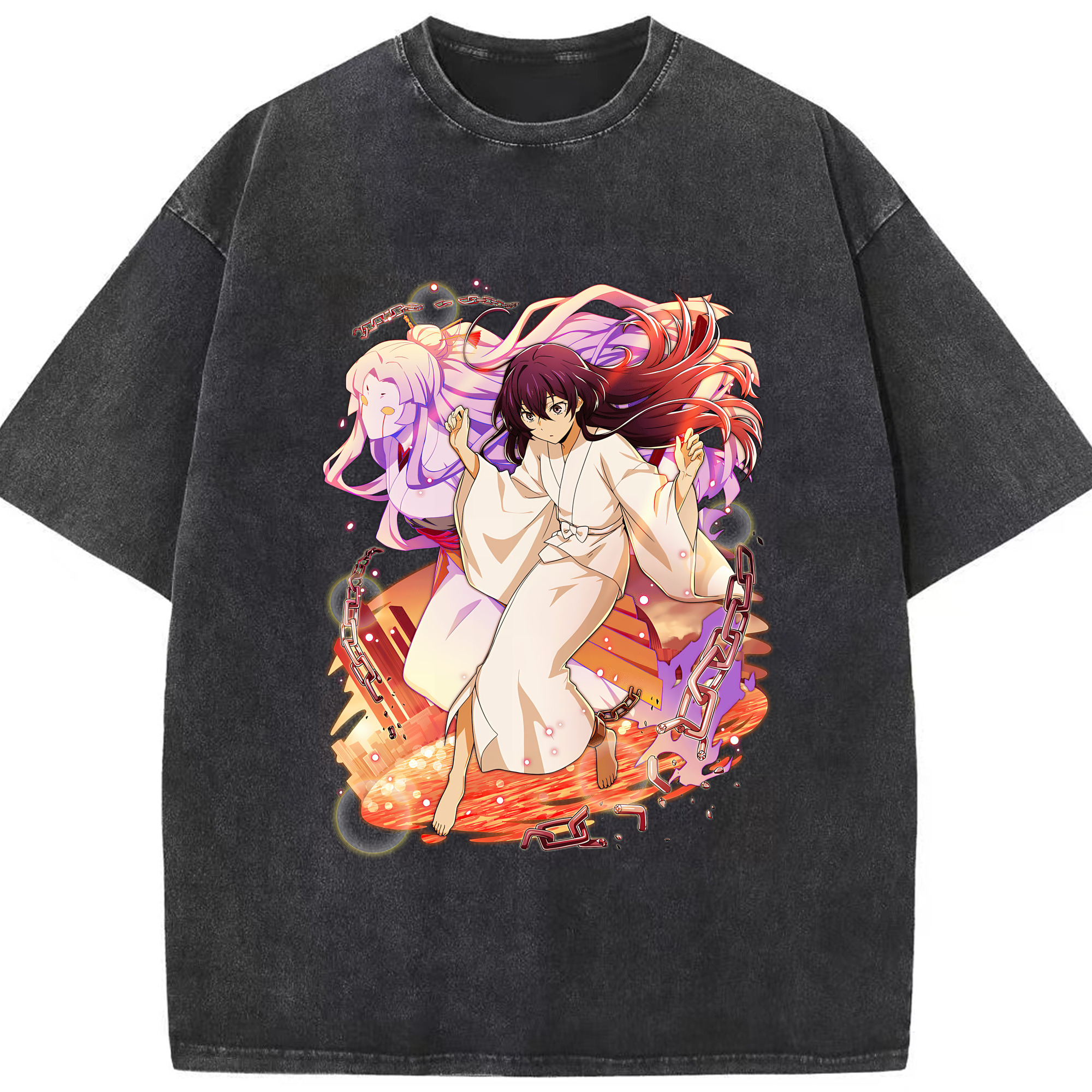 （画像用） 文豪ストレイドッグス Bungo Stray Dogs 綿100% ヴィンテージ風 半袖Tシャツ（フロントプリント）